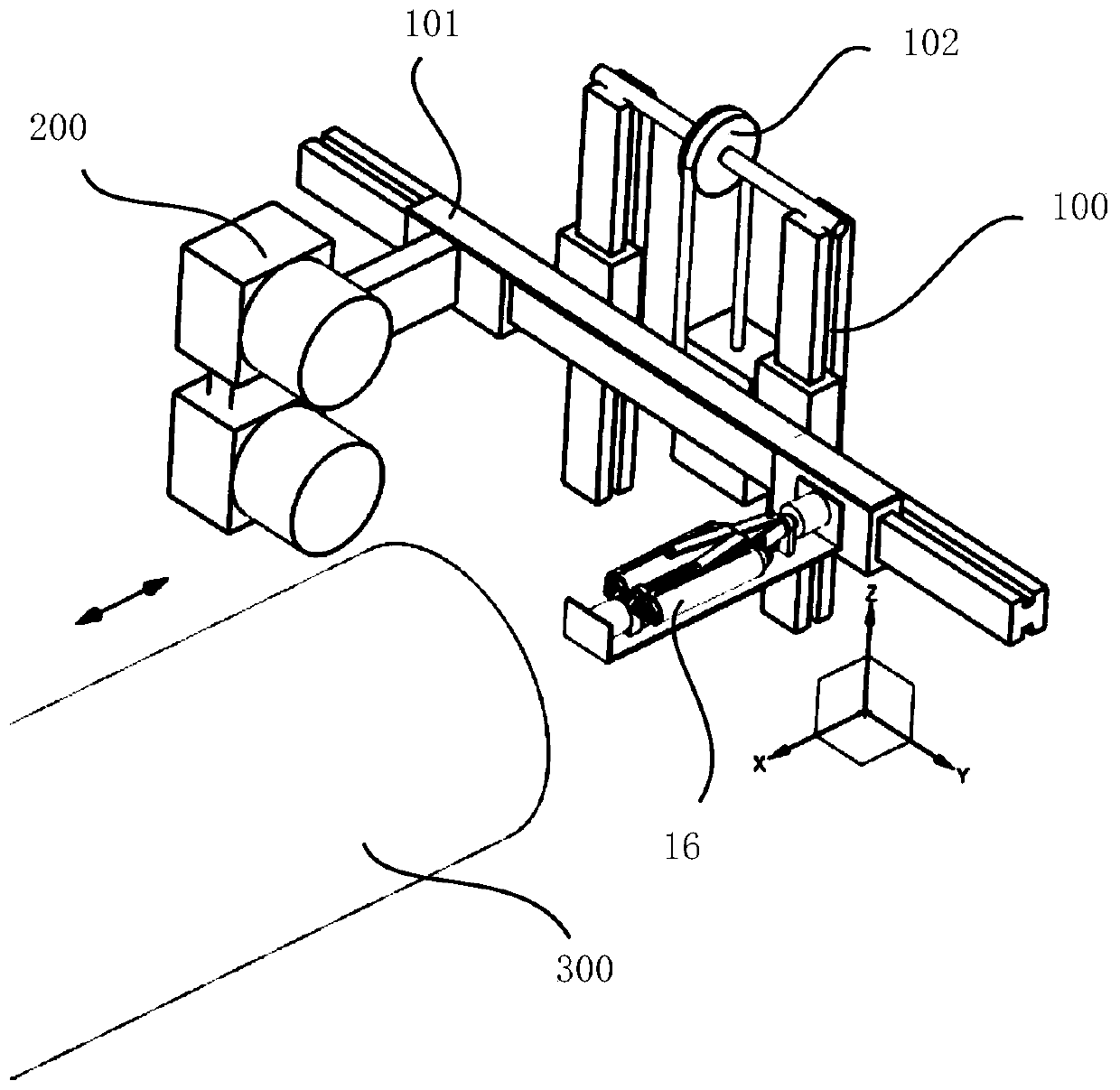 The position adjustment device of ccd used to detect the shape of the external wall of the tubular body