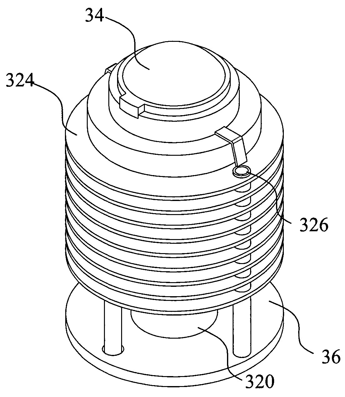 Light set with heat dissipation means