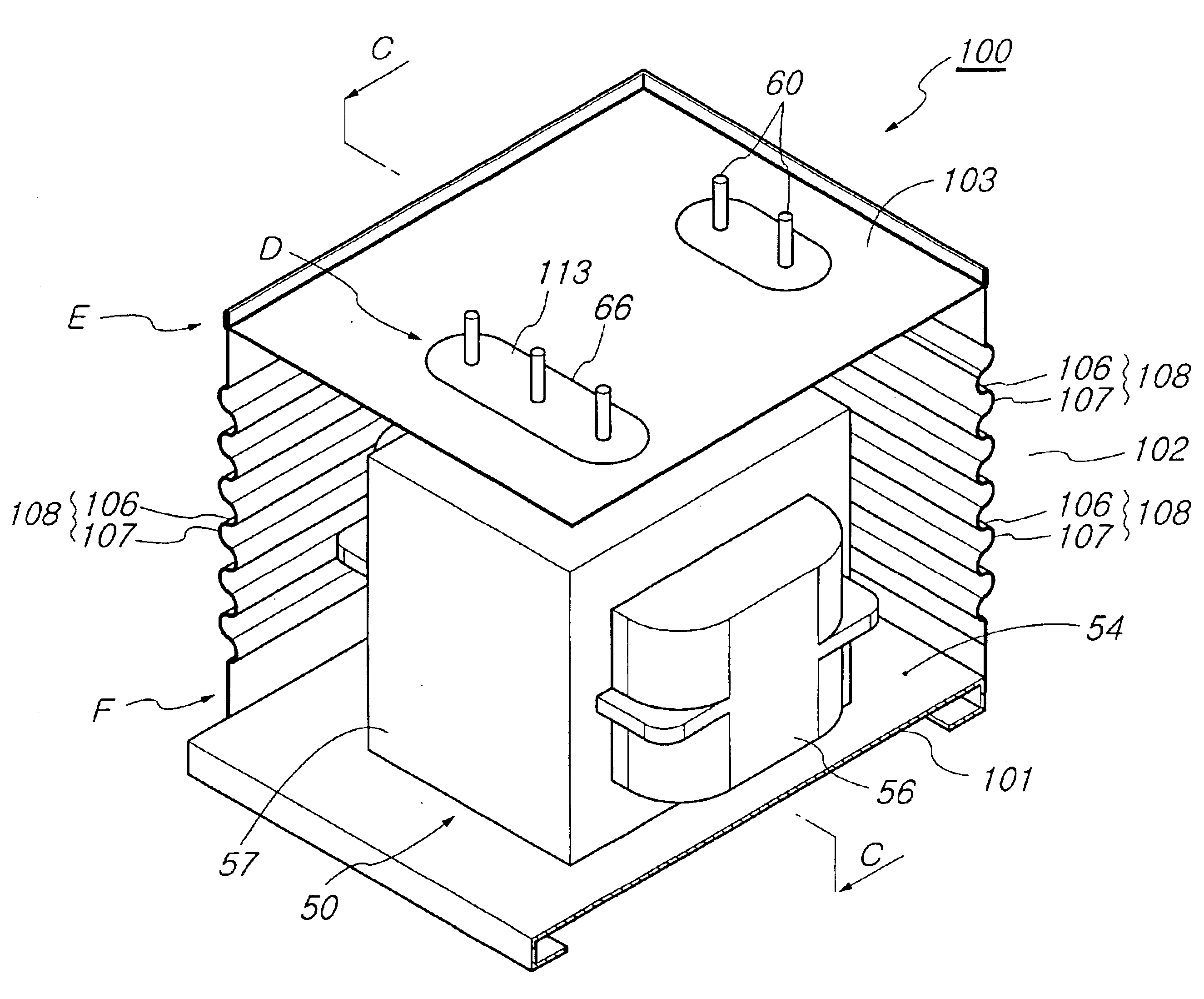 Method and device for cooling high voltage transformer for microwave oven