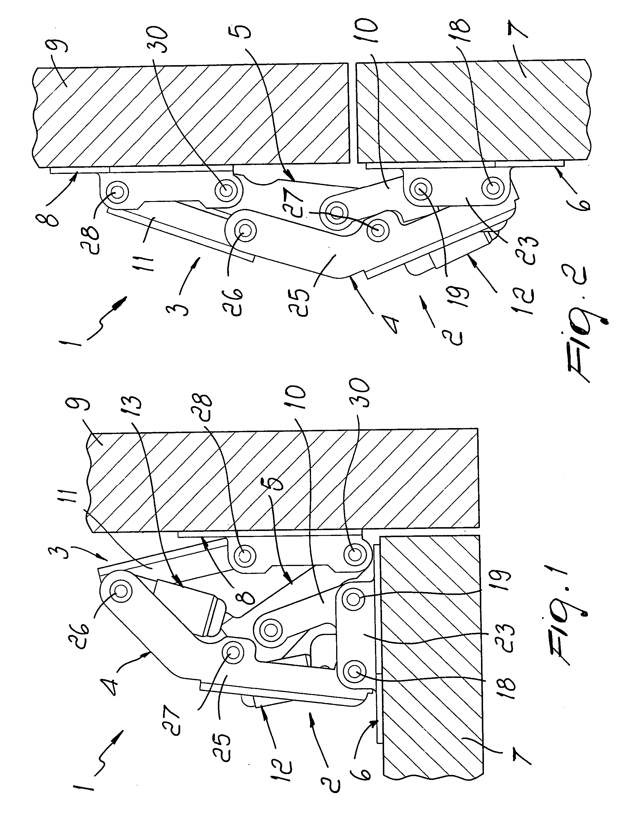 Snap hinge for supporting a closure element