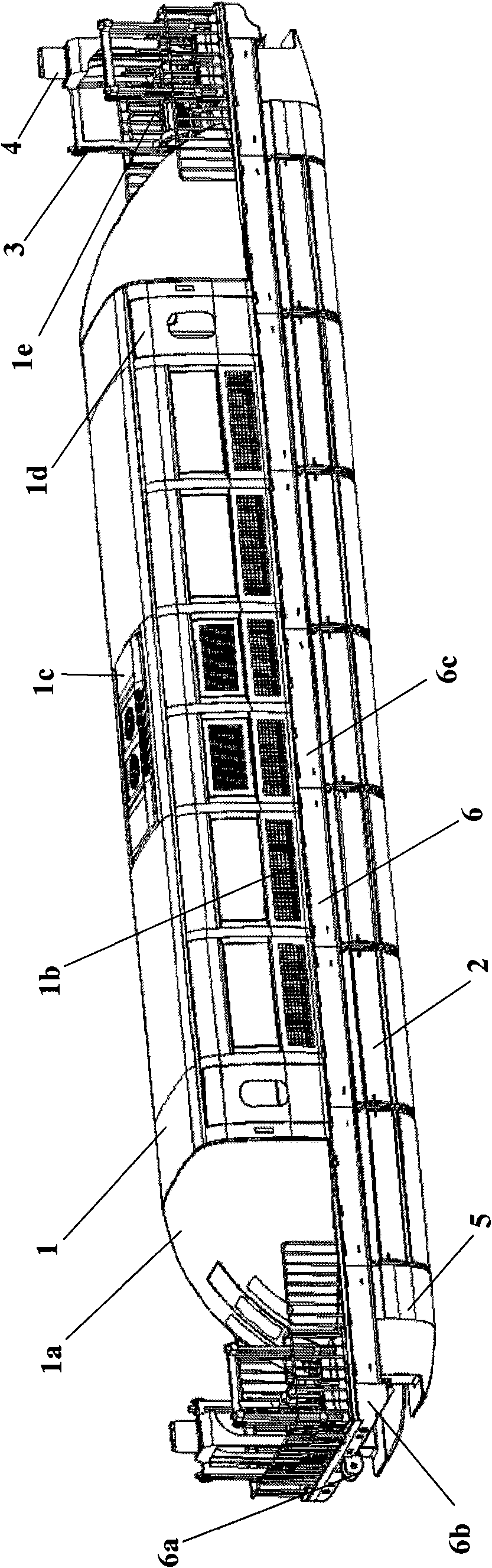 Normal conducting electromagnetic levitation type rail polling car