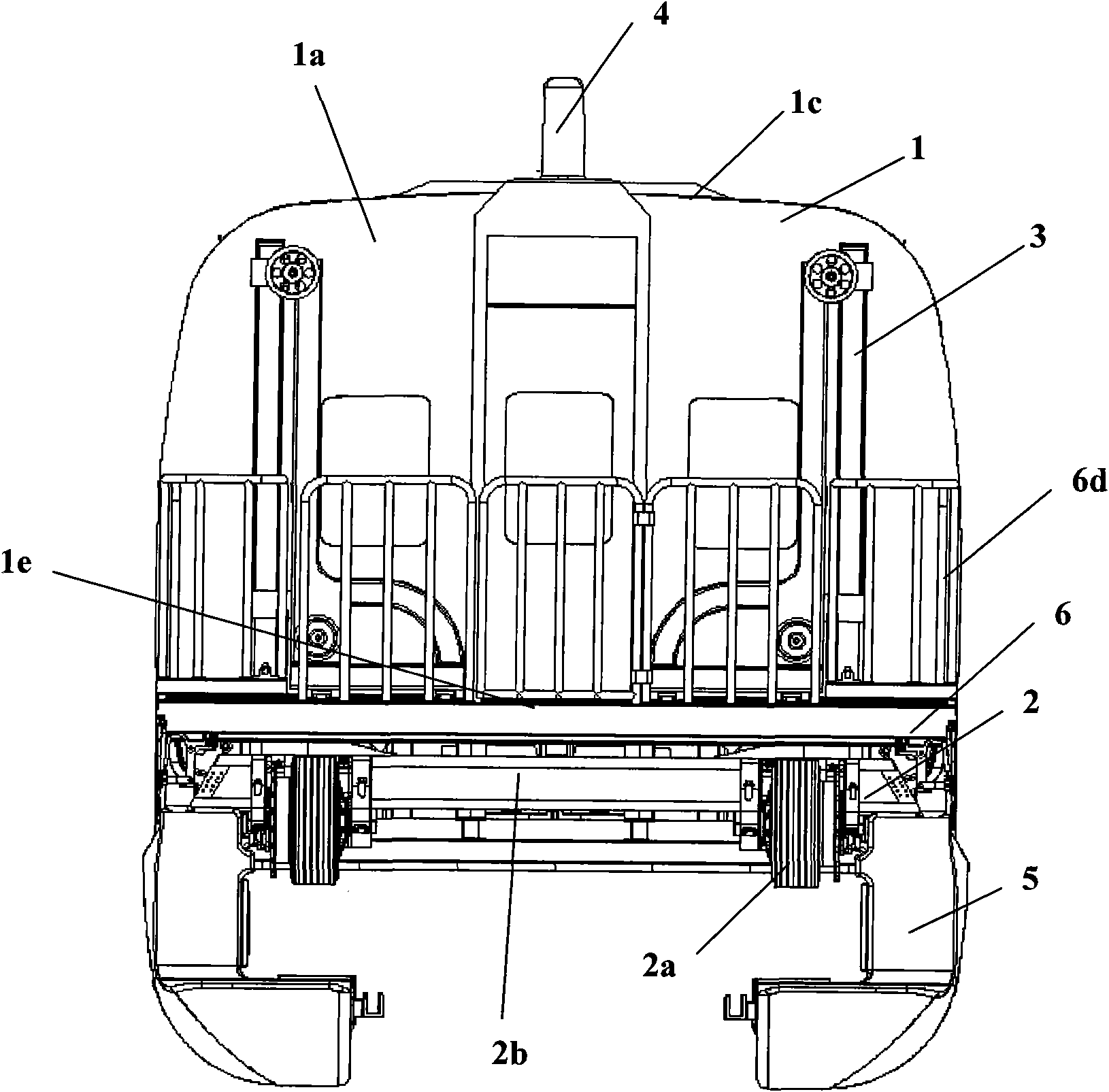 Normal conducting electromagnetic levitation type rail polling car