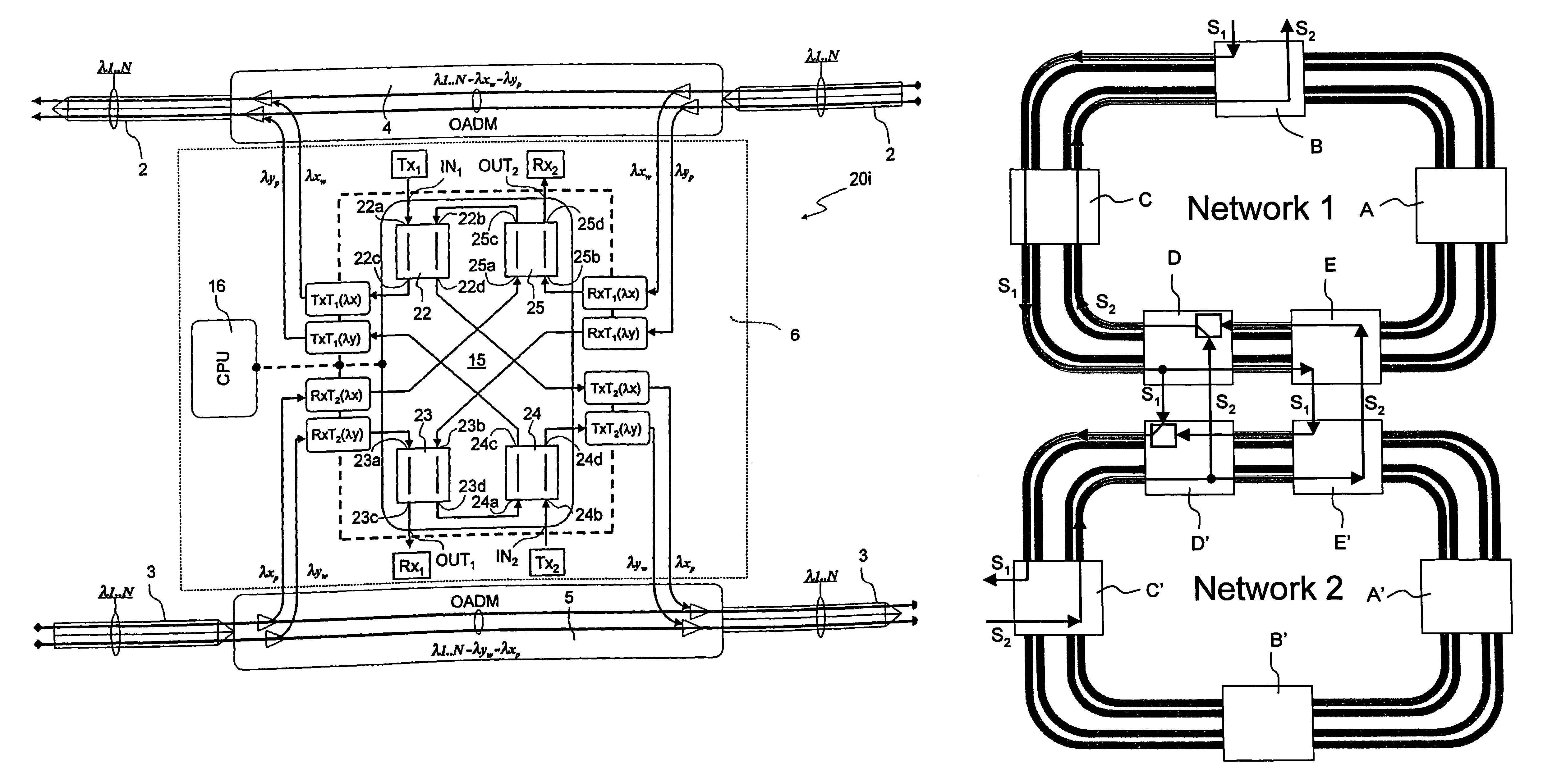 Autoprotected optical communication ring network