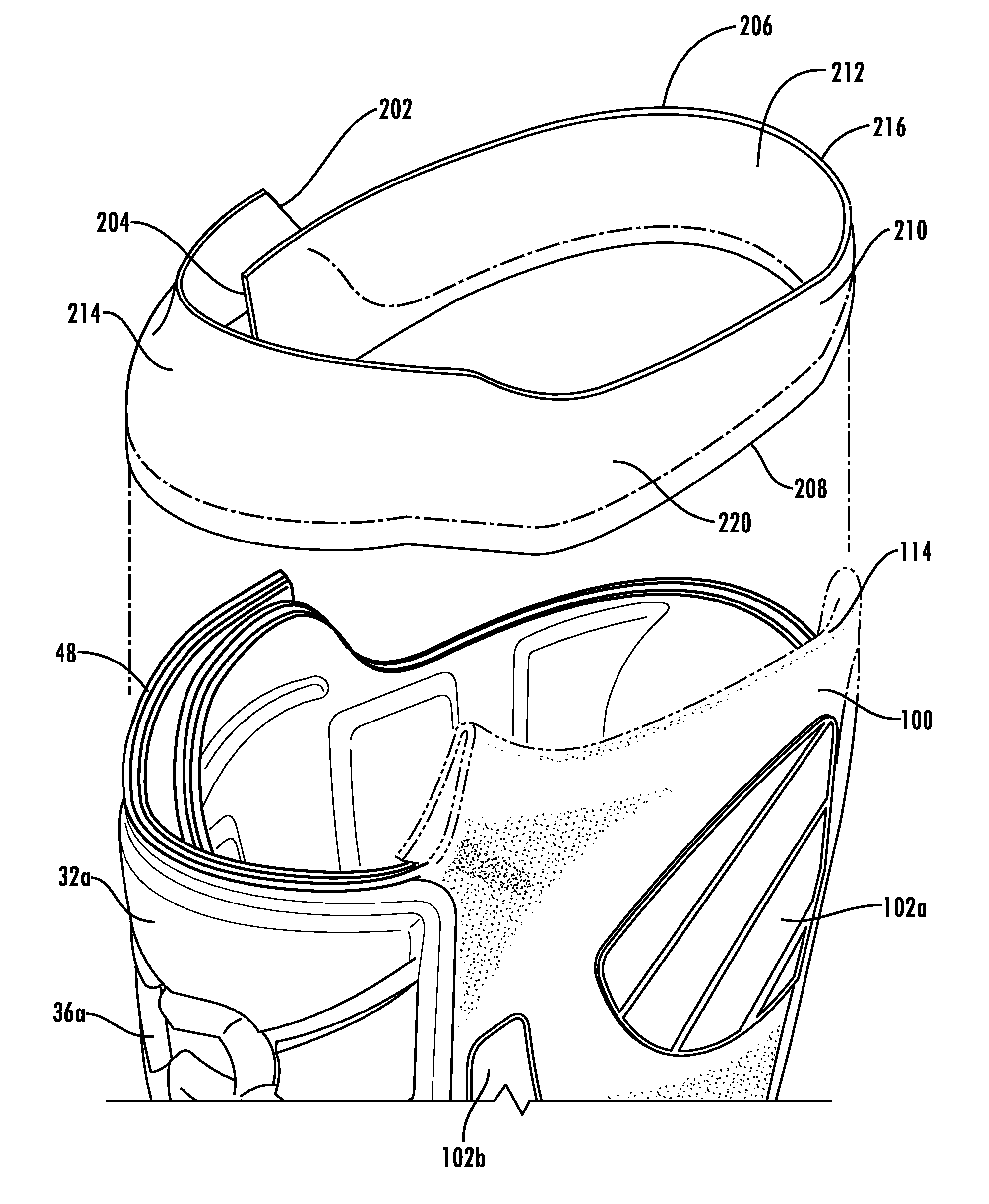 Molded gasket for footwear