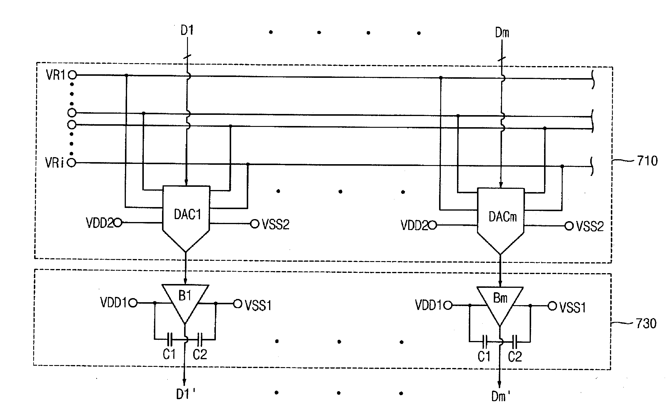 Display substrate having integrated bypass capacitors, display device having the same and method of manufacturing the same