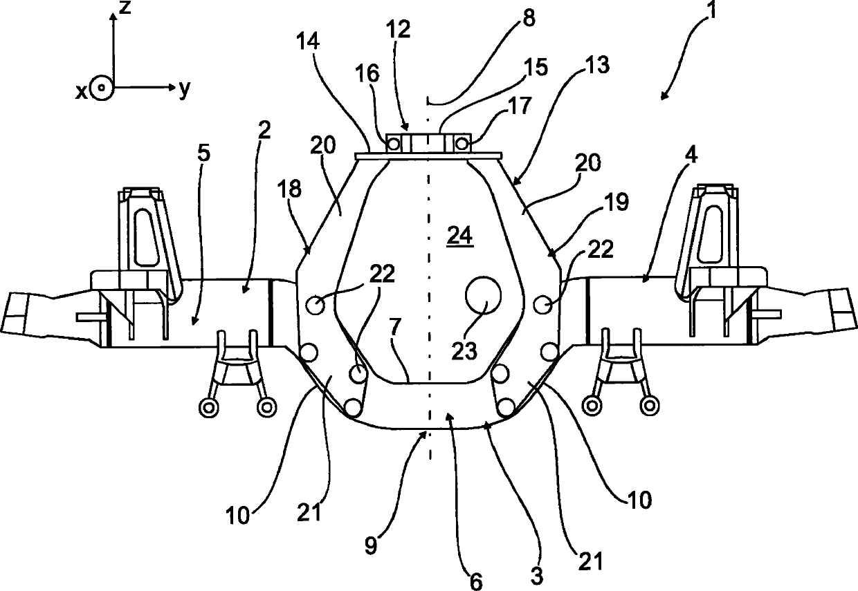 Fixed axle assembly in a vehicle, in particular in a vehicle, in particular a commercial vehicle