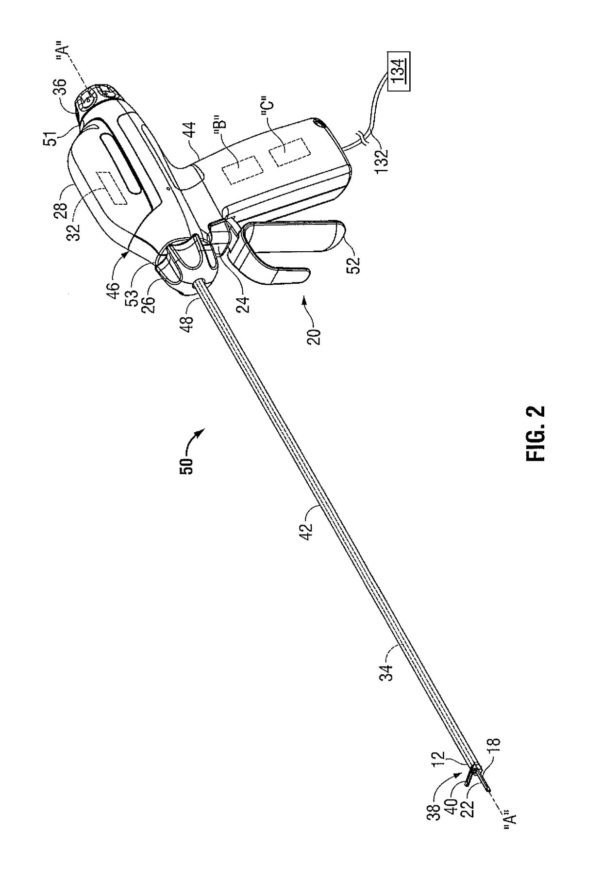 Surgical device with DC power connection