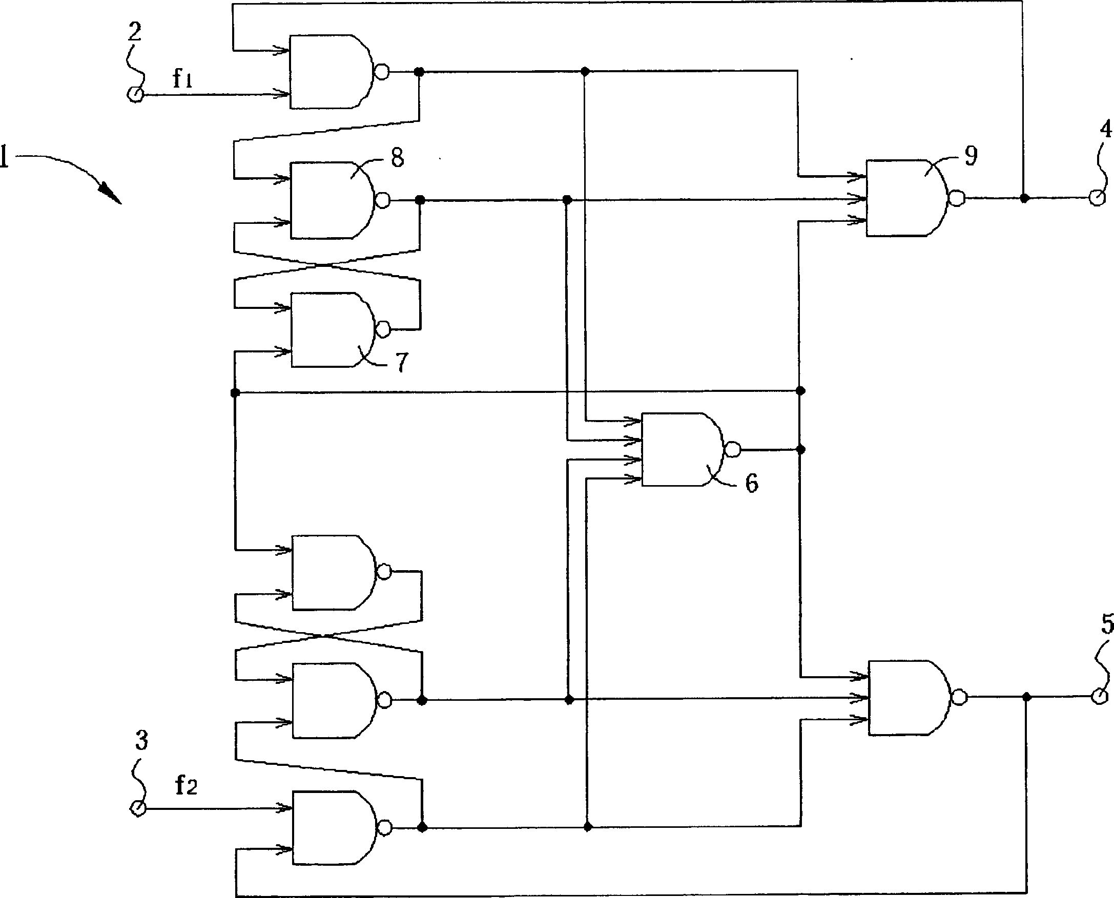 Digital phase-frequency identification circuit