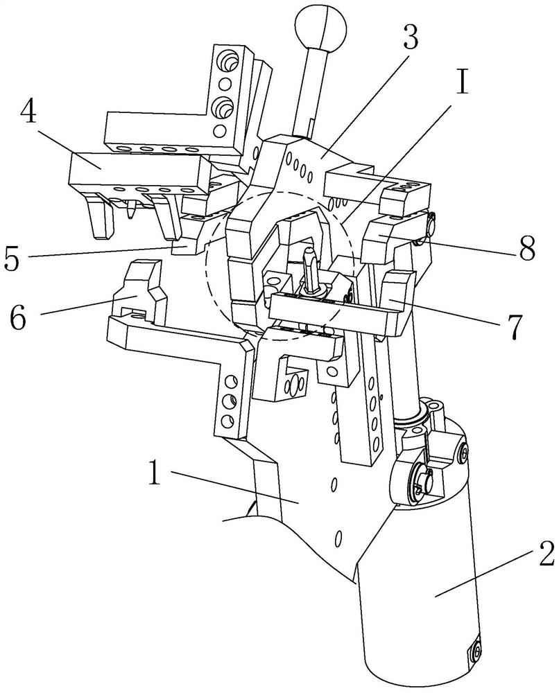 A central positioning jig for welding the front assembly of left and right side wall inner panels