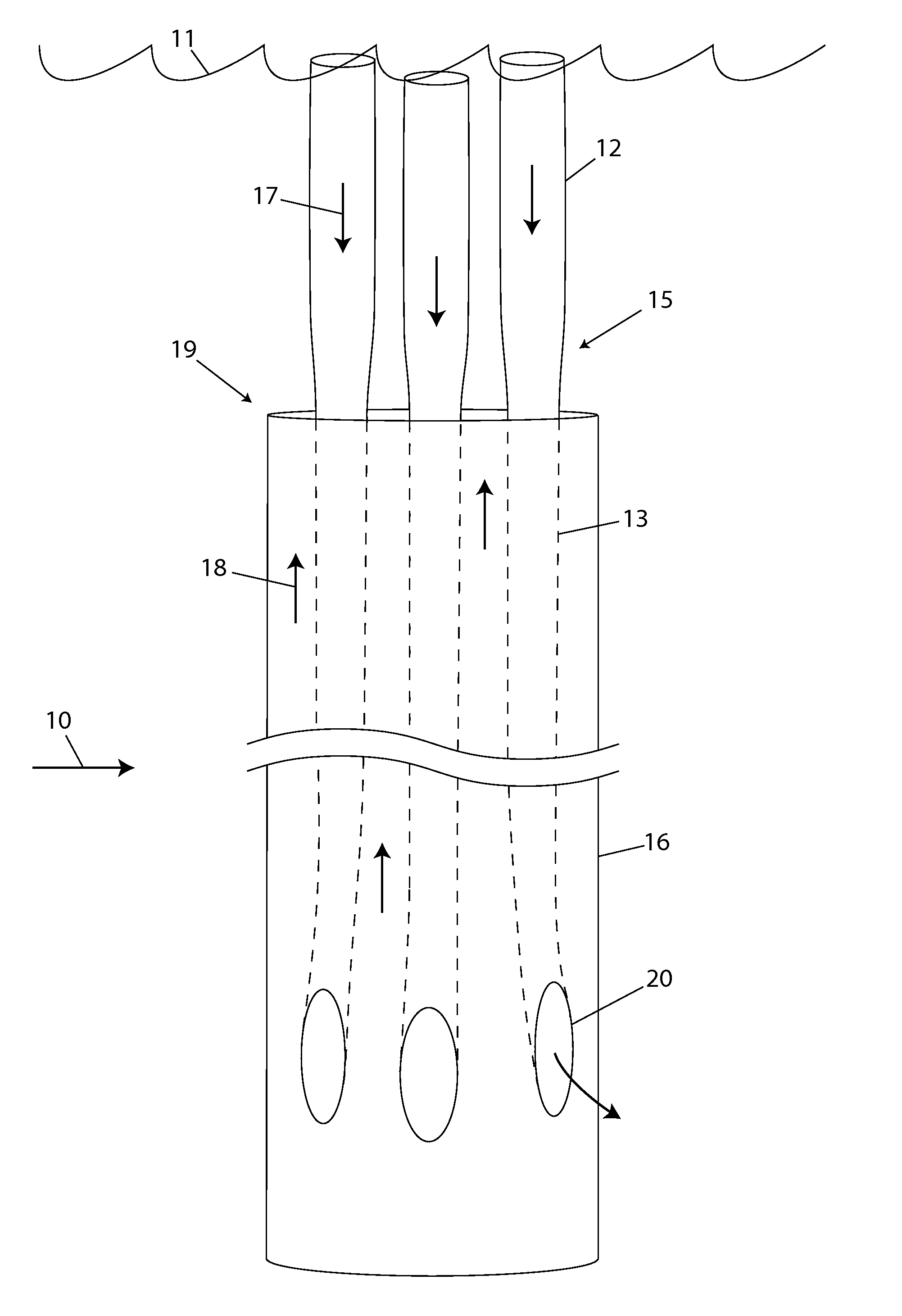 Heat exchange method of artificial upwelling