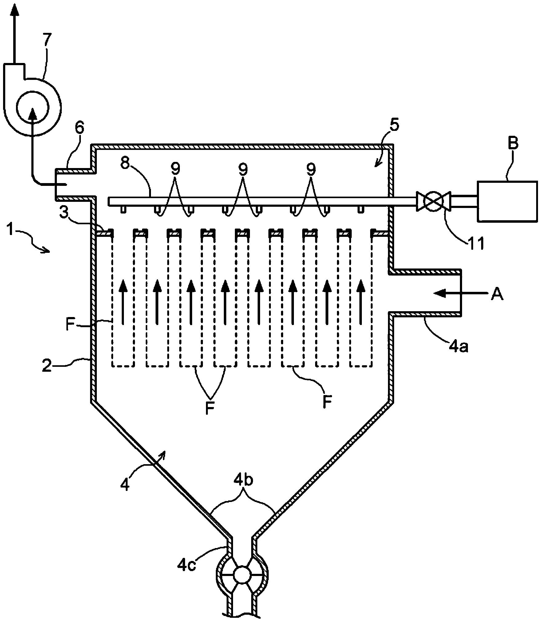 Dust collection filter, dust collection apparatus provided with same, and manufacturing method for dust collection filter