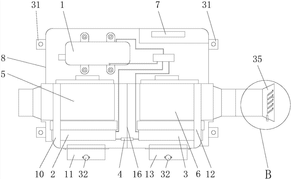 Automatic human-searching topped heating and cooling integrated air conditioner