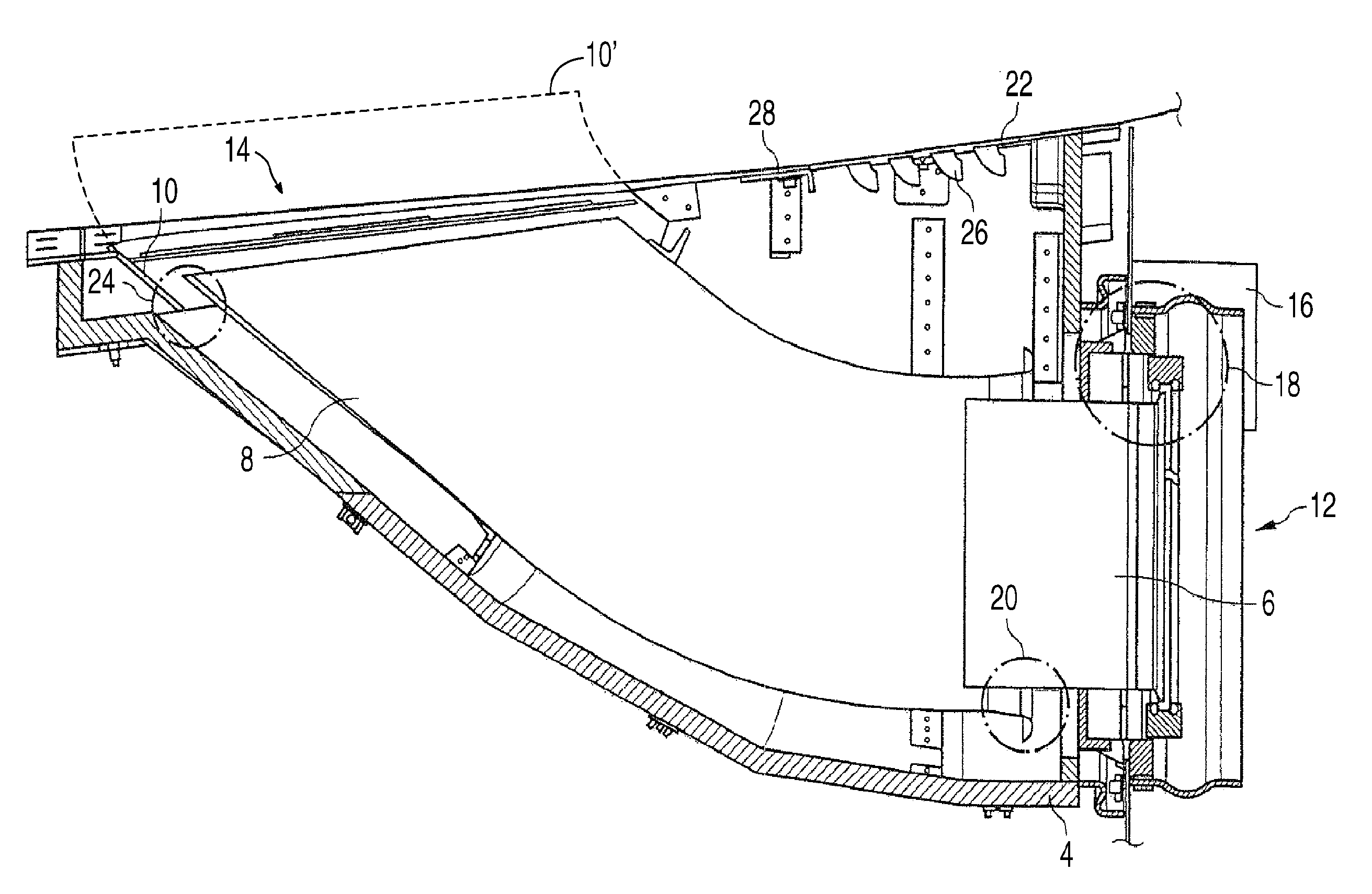 Device for cooling hot gas to be discharged from an aircraft