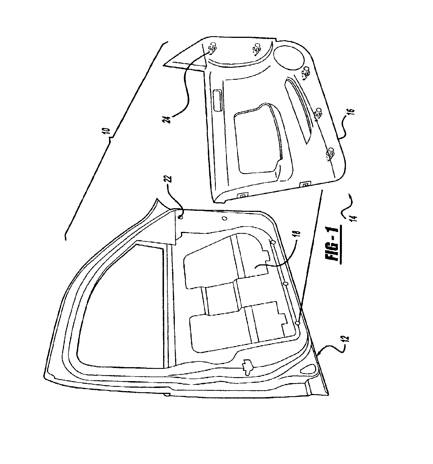 Vehicular door trim having a molded-in substrate fastener