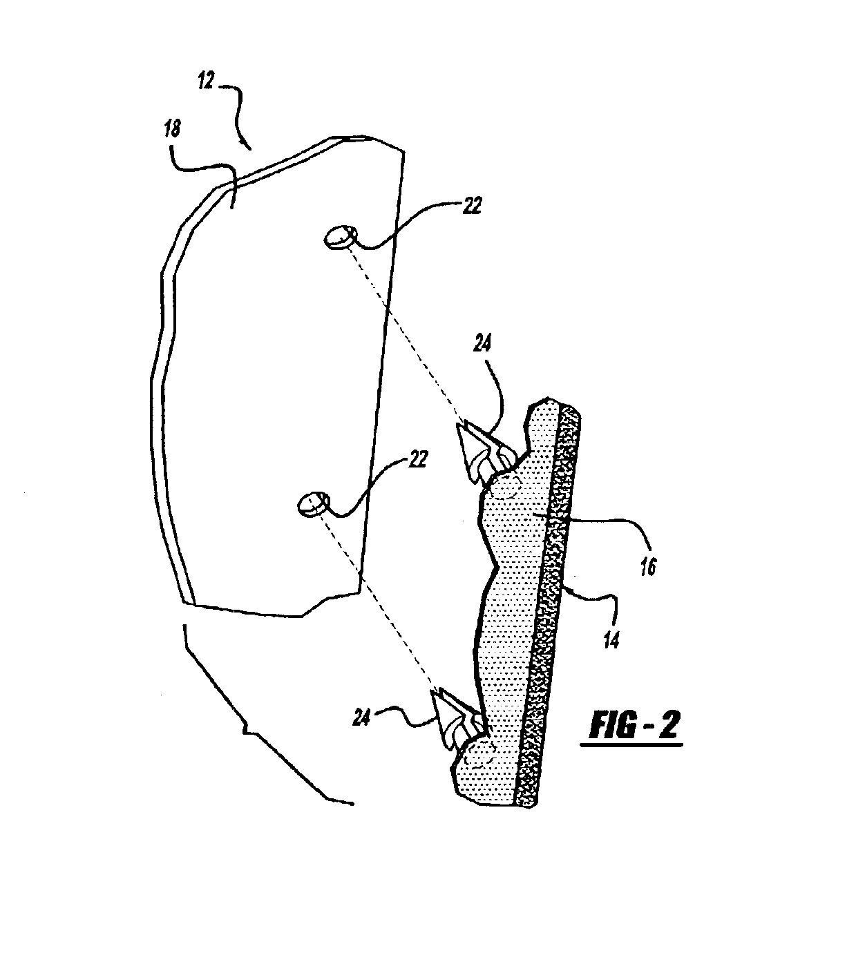 Vehicular door trim having a molded-in substrate fastener