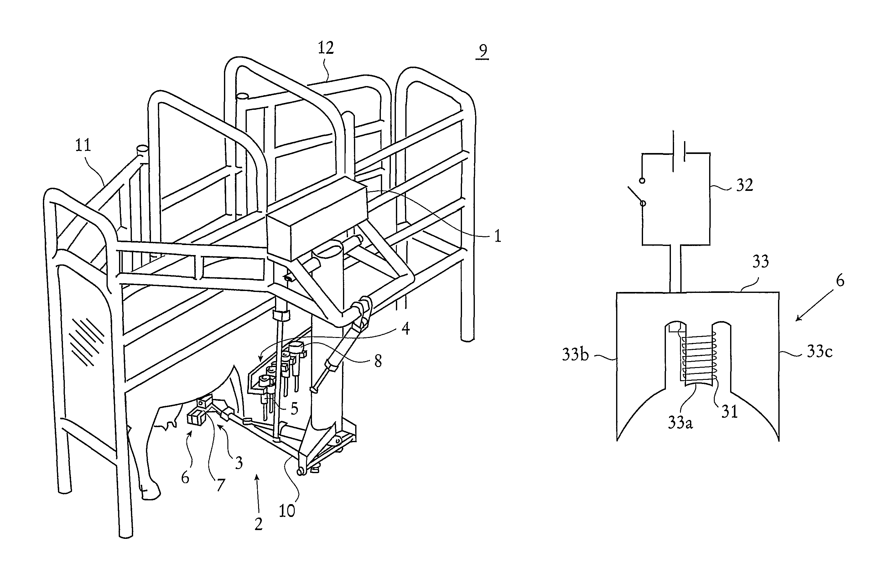 Gripper device, robot arm, and milking robot