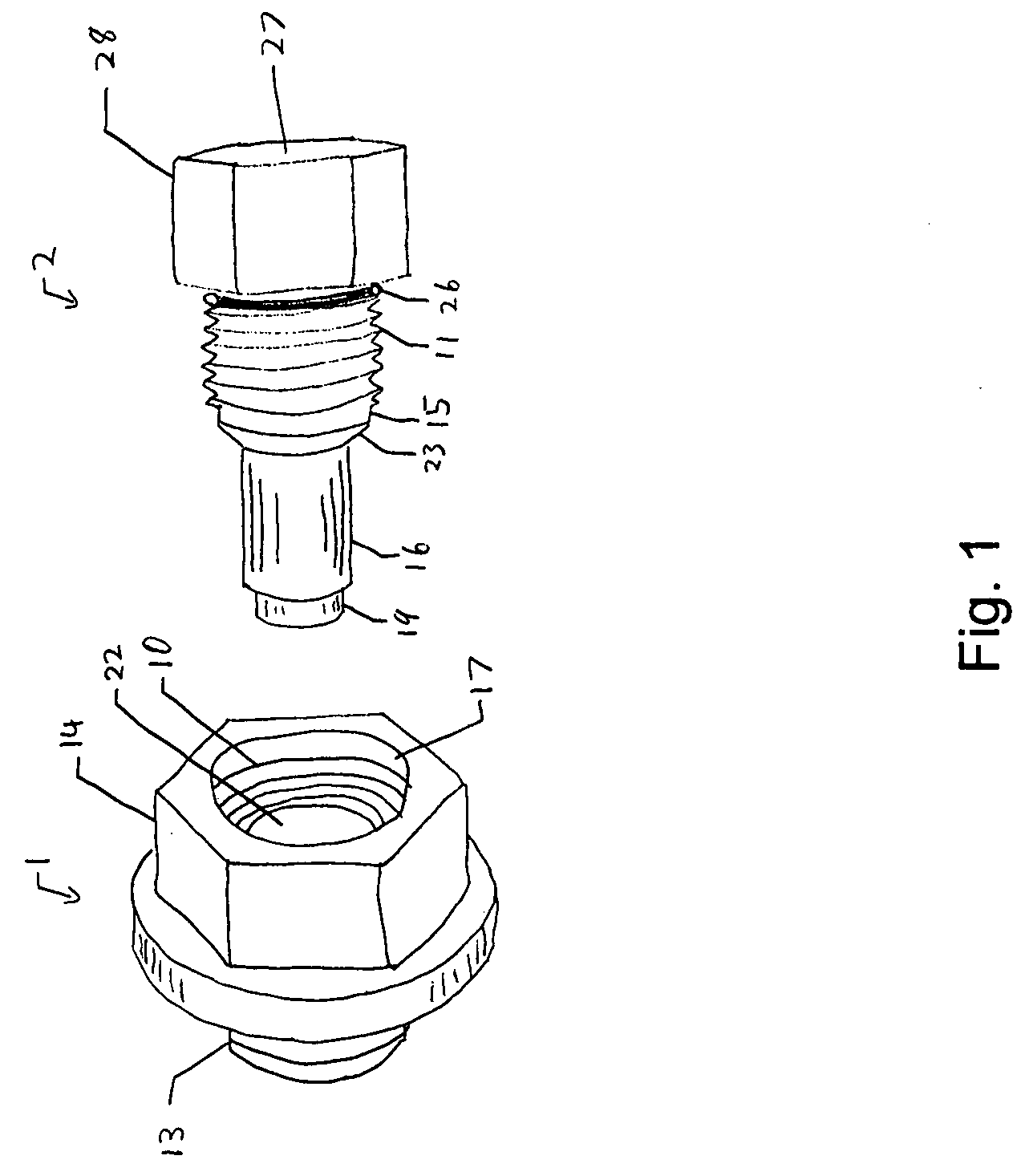 Two part oil or fluid drain plug with magnet