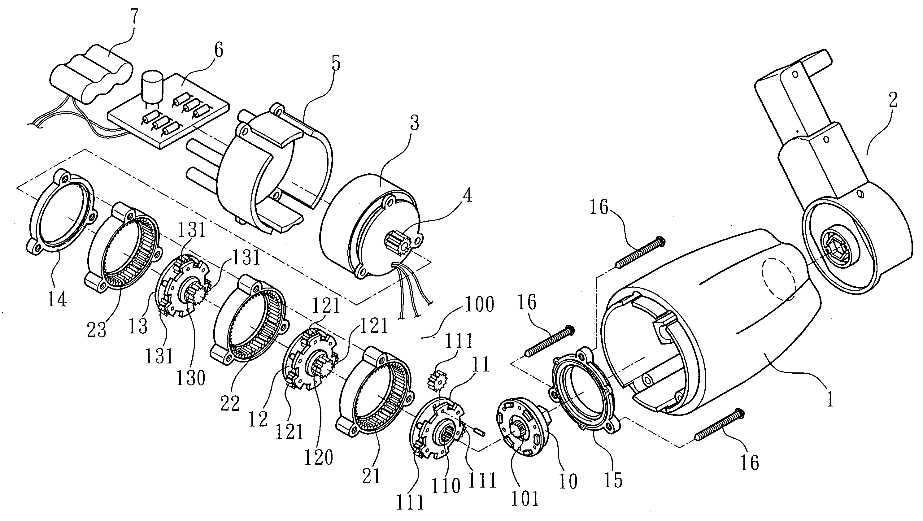 Speed change gear mechanism for hand-driven power generator