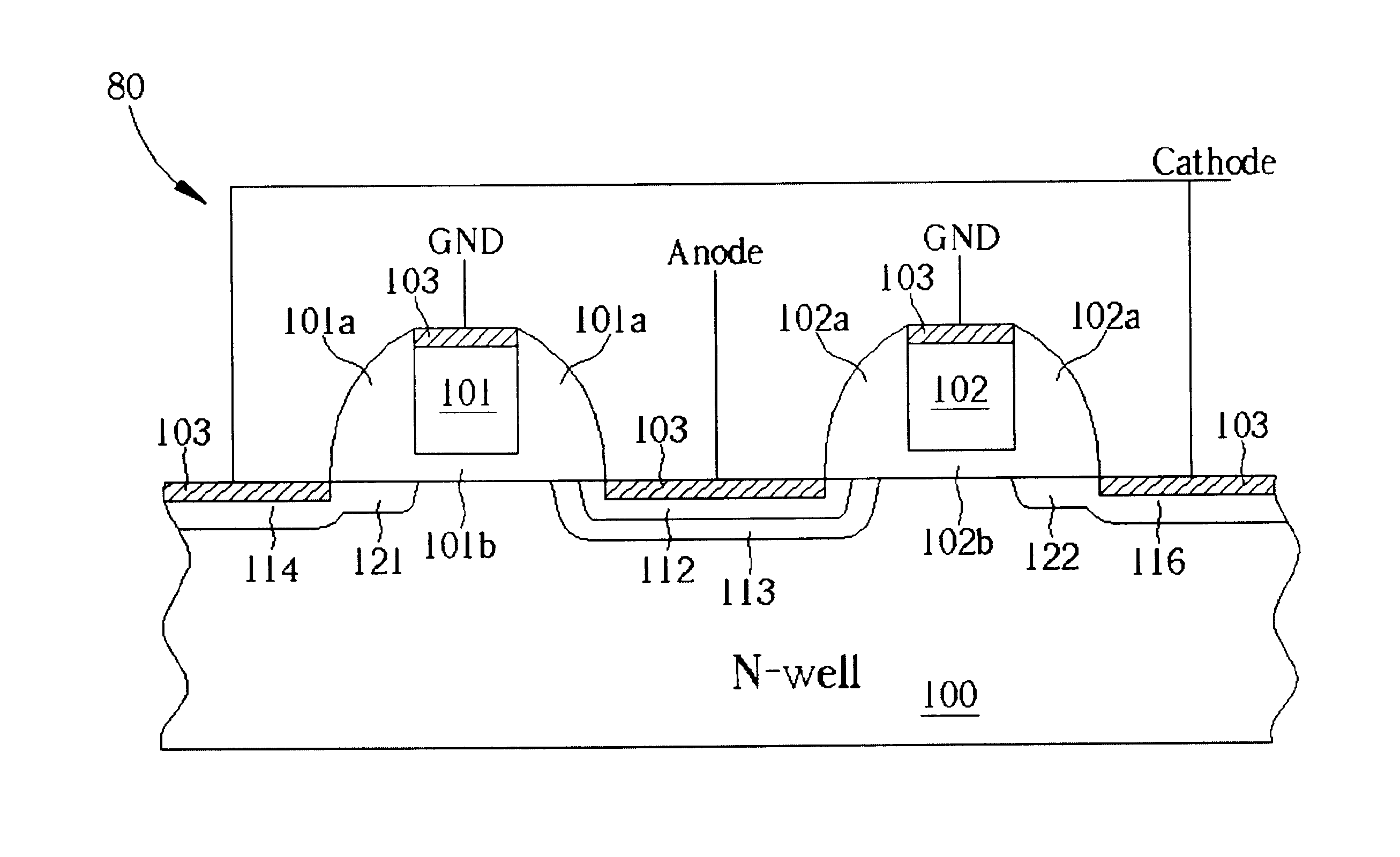 Junction varactor with high Q factor and wide tuning range