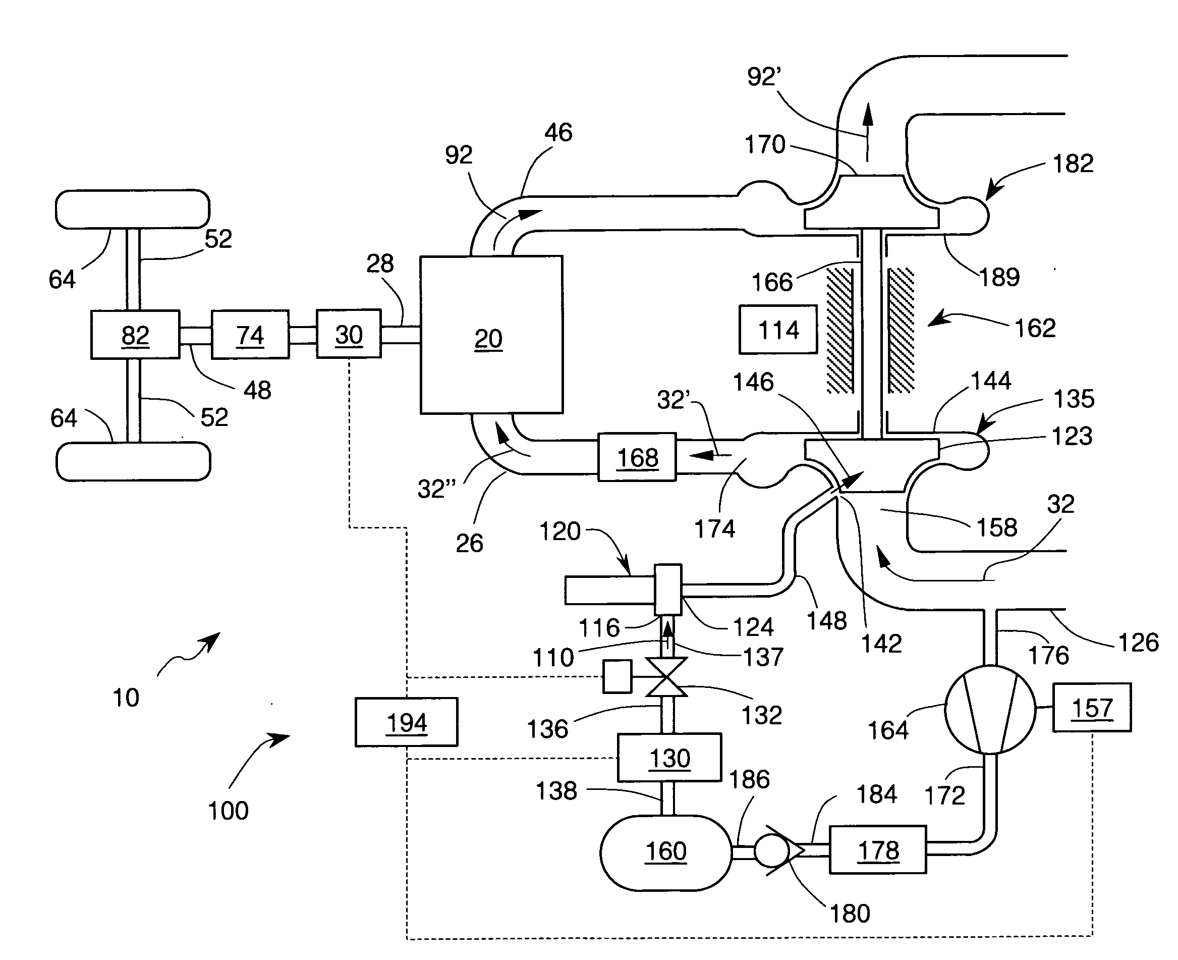 Turbocharged internal combustion engine system