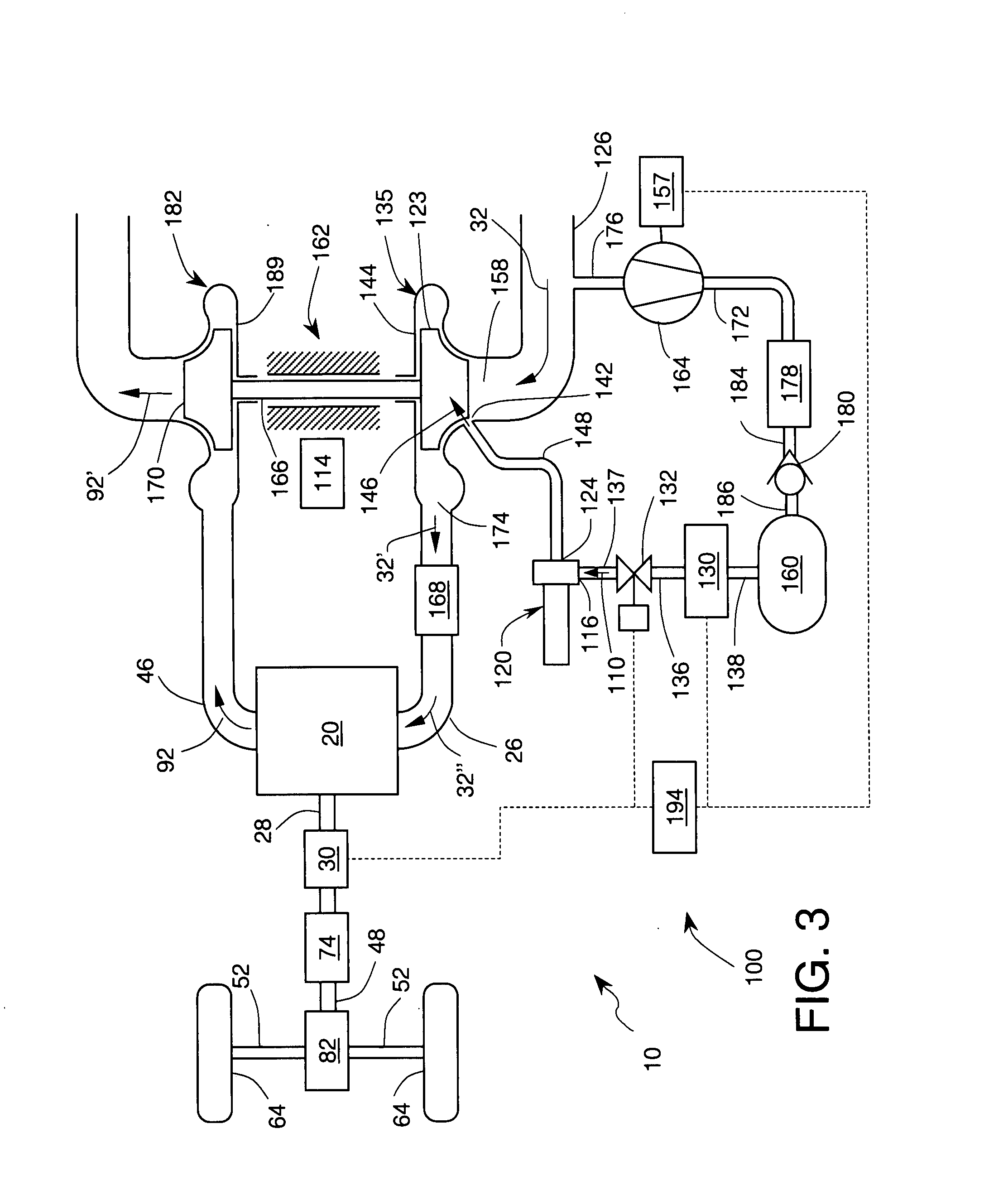 Turbocharged internal combustion engine system