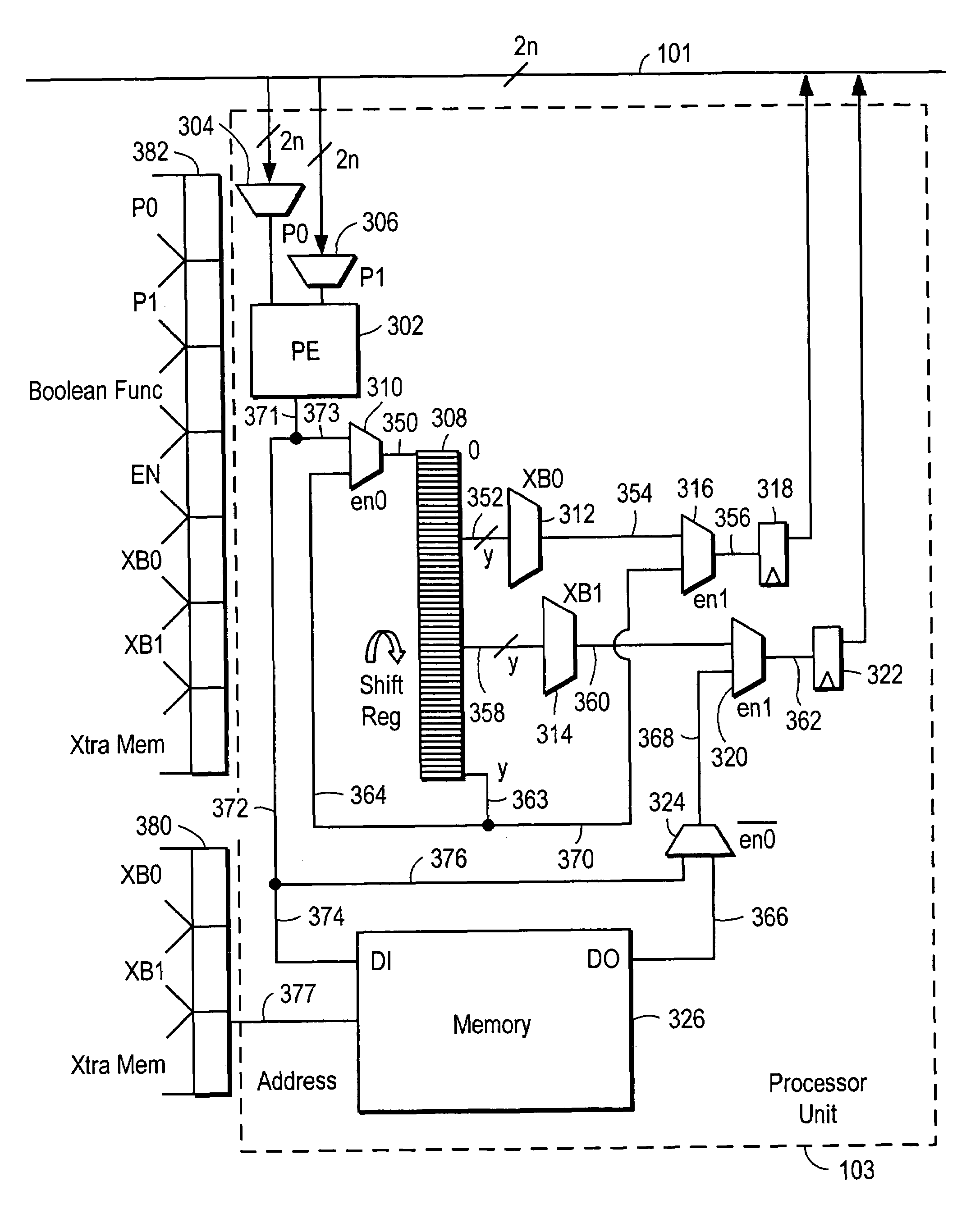 Hardware acceleration system for logic simulation using shift register as local cache