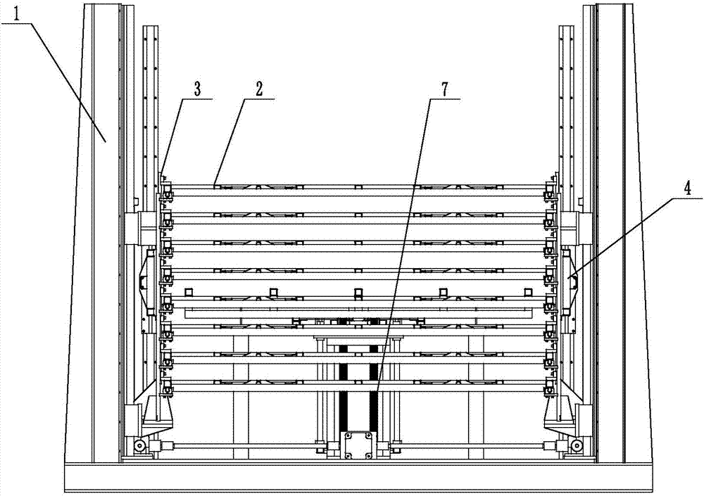 Wood board loading and unloading lifting assembly