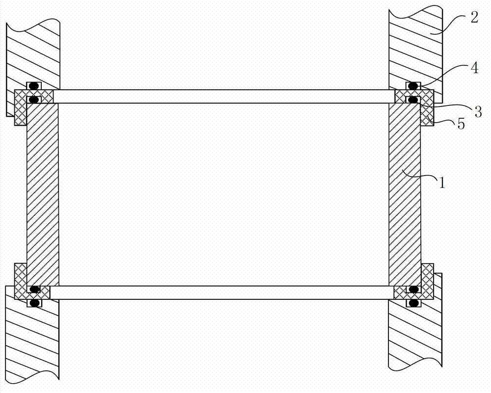 Sealing assembly structure of glass material and metal for rocket engine