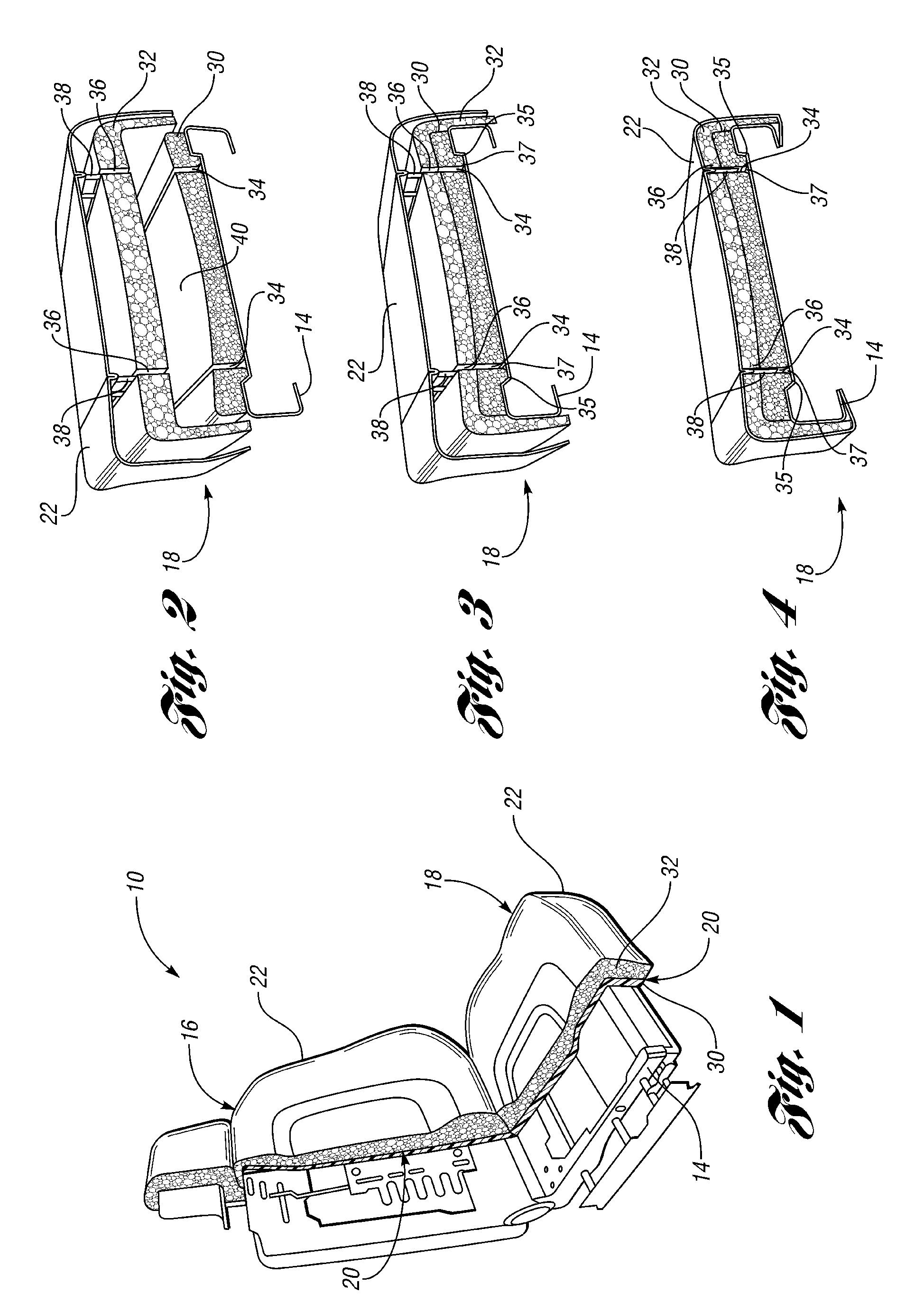 Layered seating system with attachments