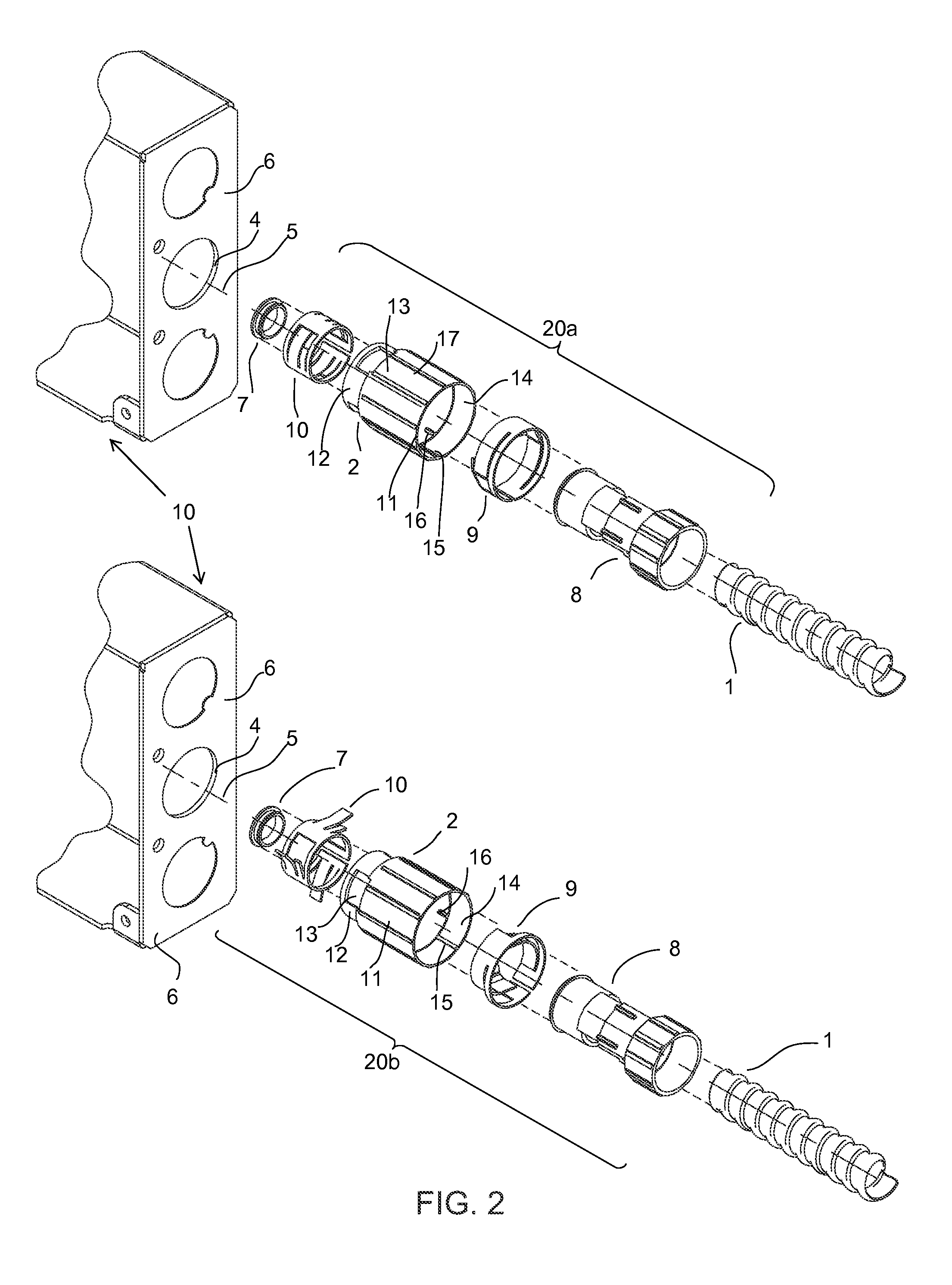 Spring lock electrical fitting