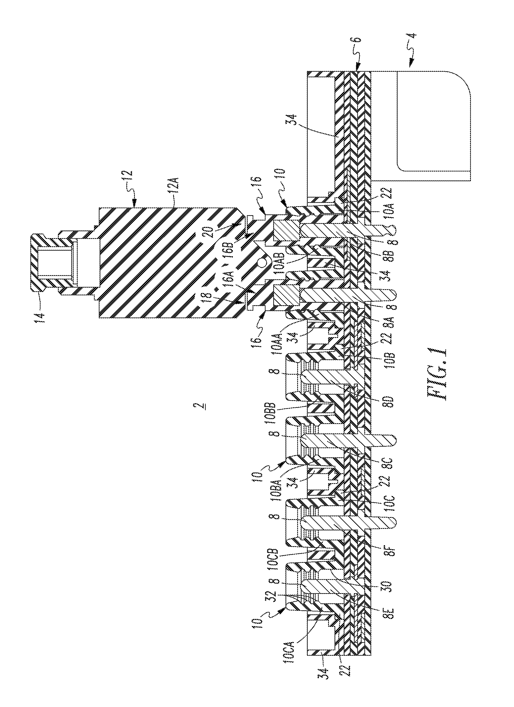 Plug-in circuit breaker assembly including insulative retainers