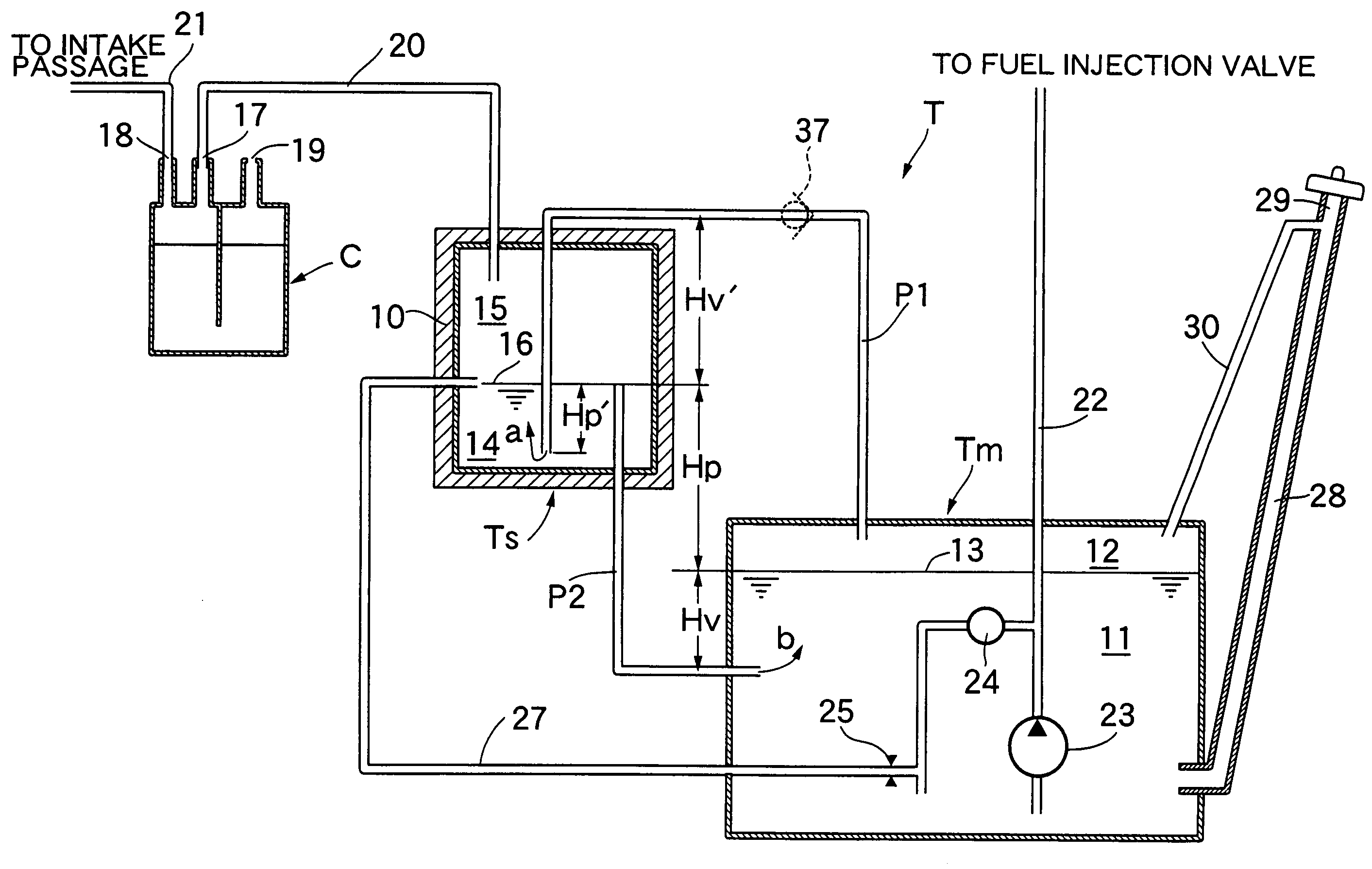 Fuel vapor release suppression system for fuel tank