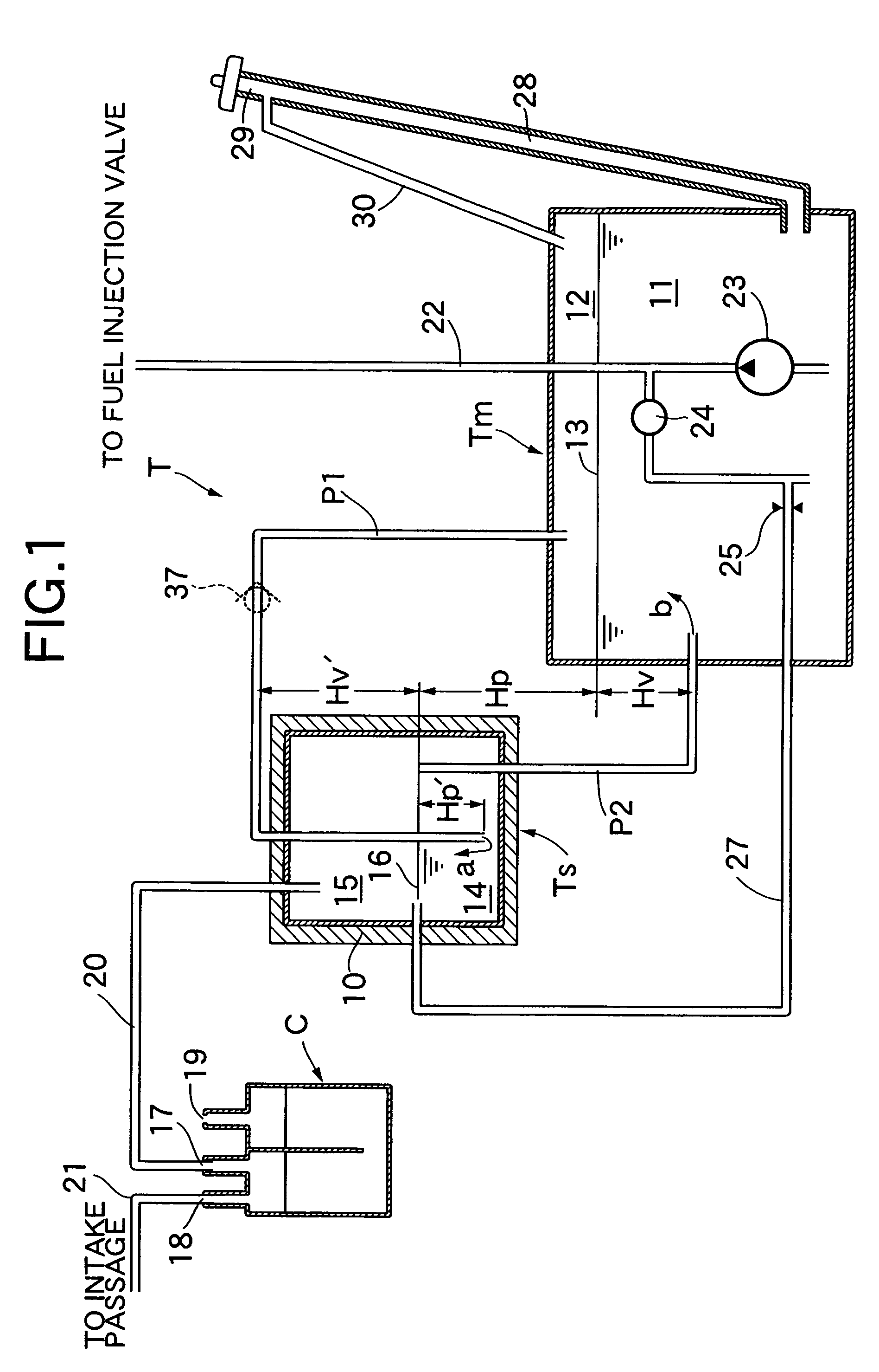 Fuel vapor release suppression system for fuel tank