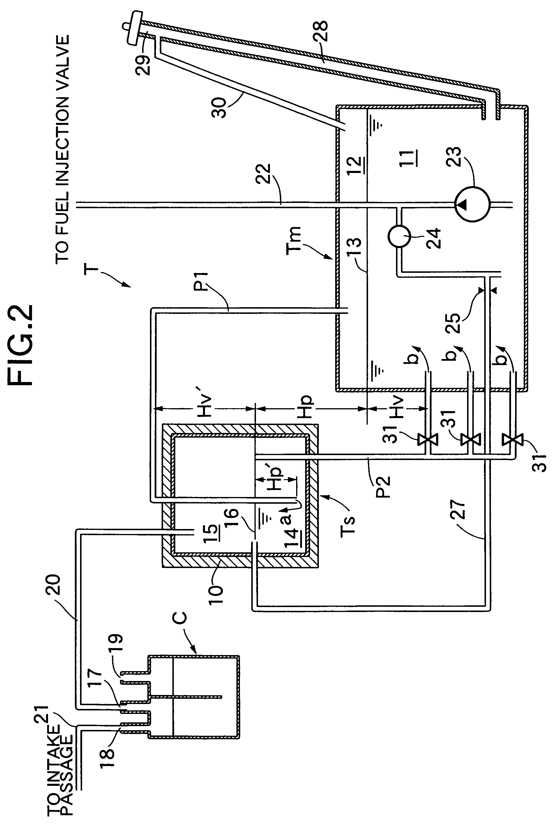 Fuel vapor release suppression system for fuel tank