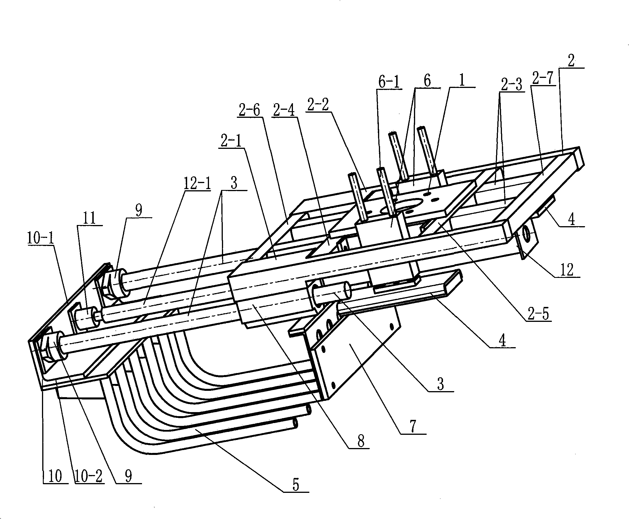 Holder fork parallel move type palletizing mechanical arm