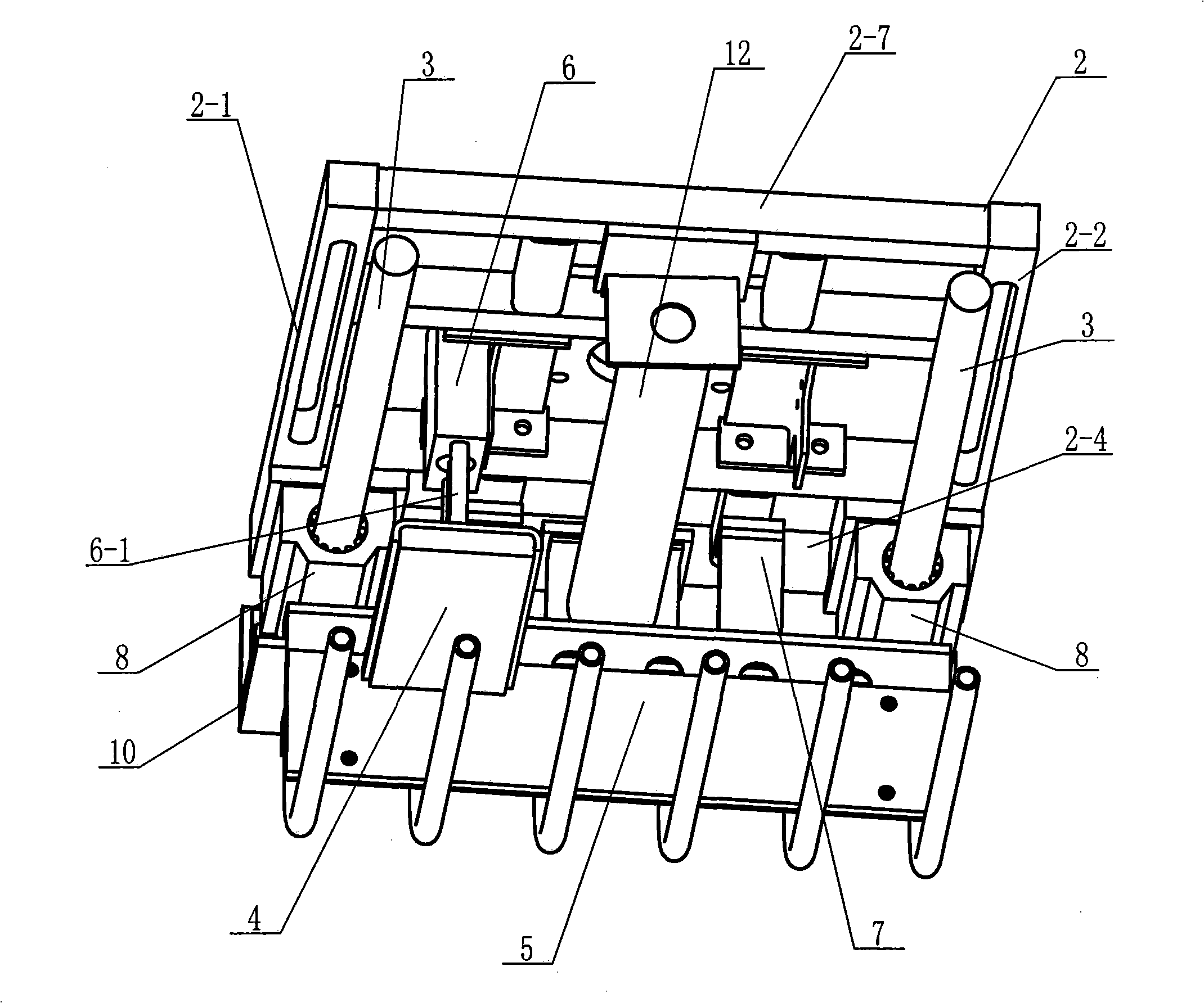 Holder fork parallel move type palletizing mechanical arm