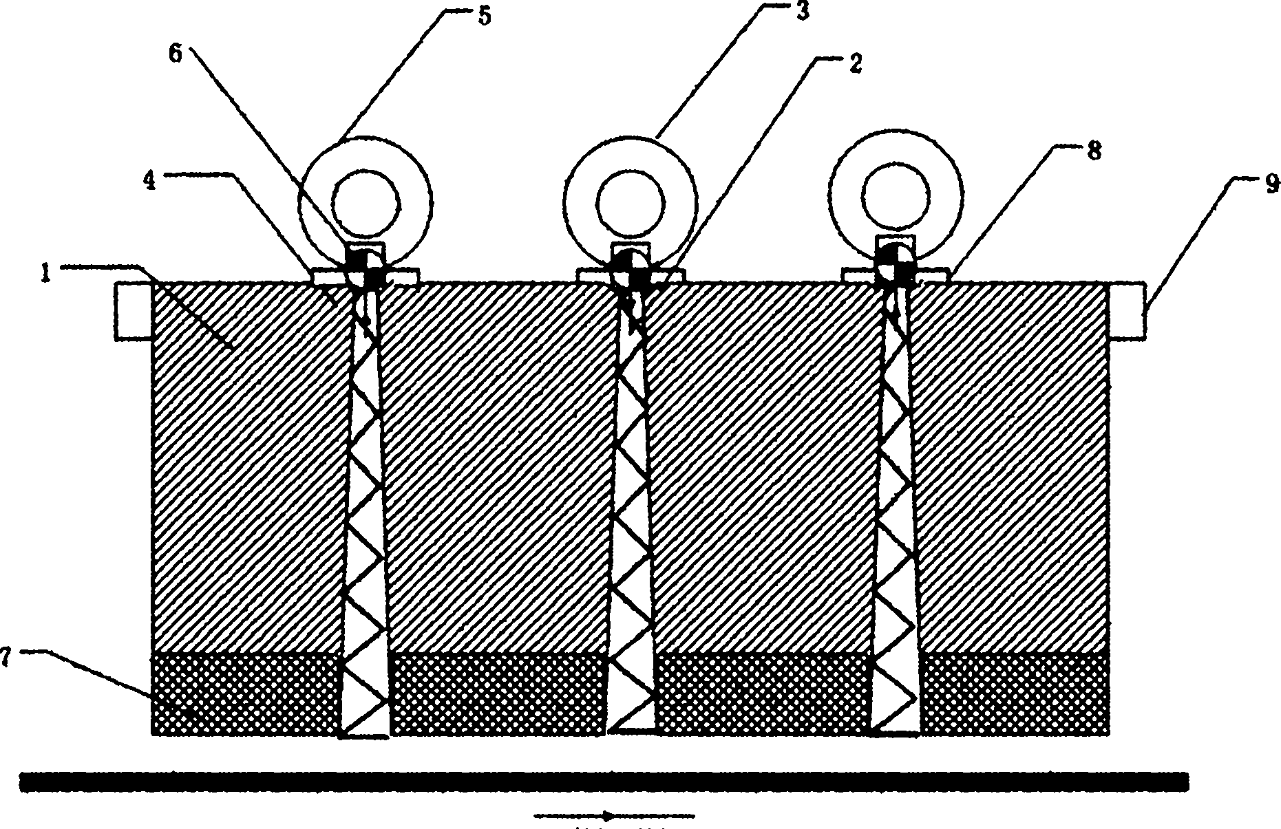 Online film coating device for float glass