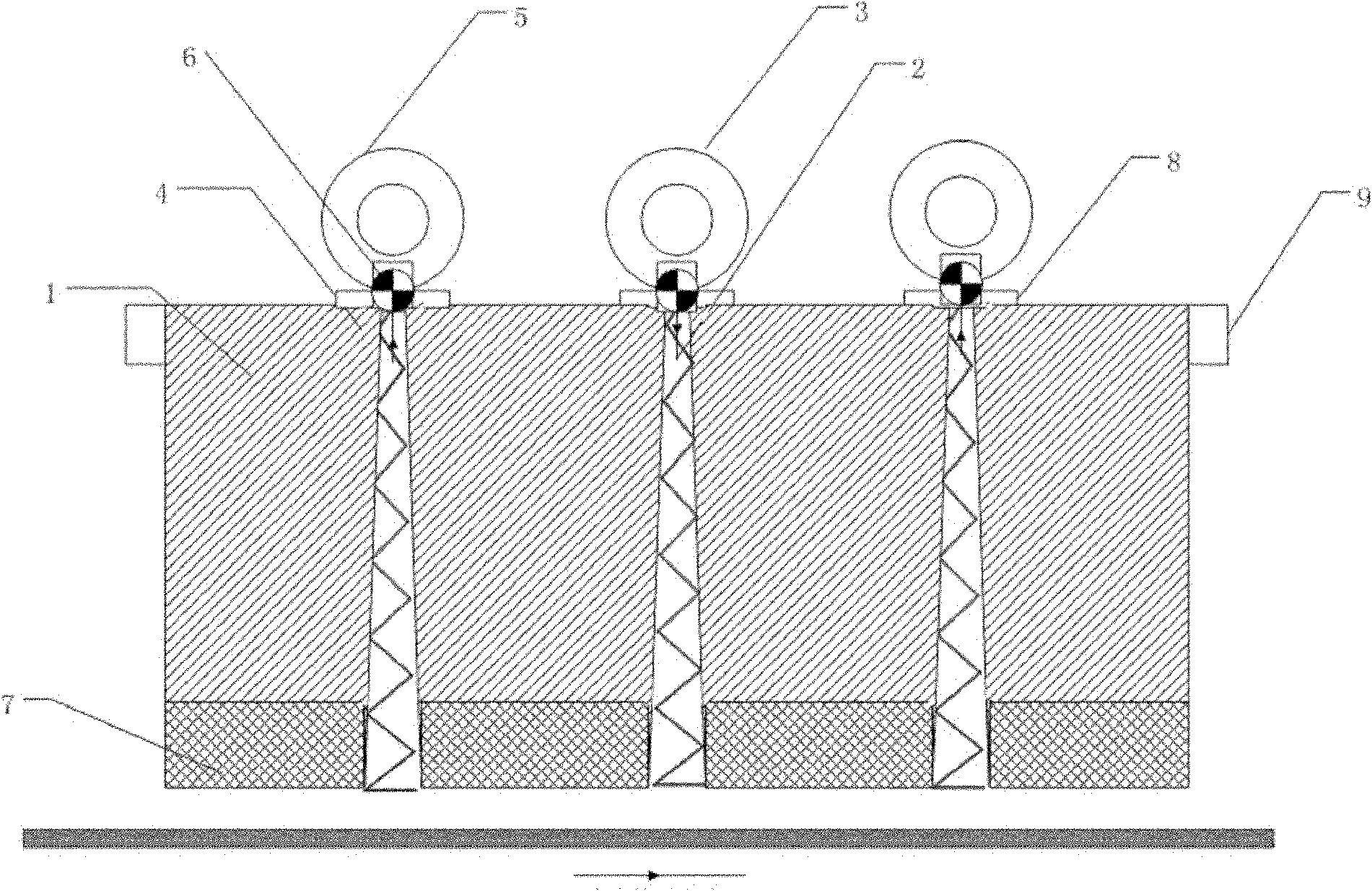 Online film coating device for float glass