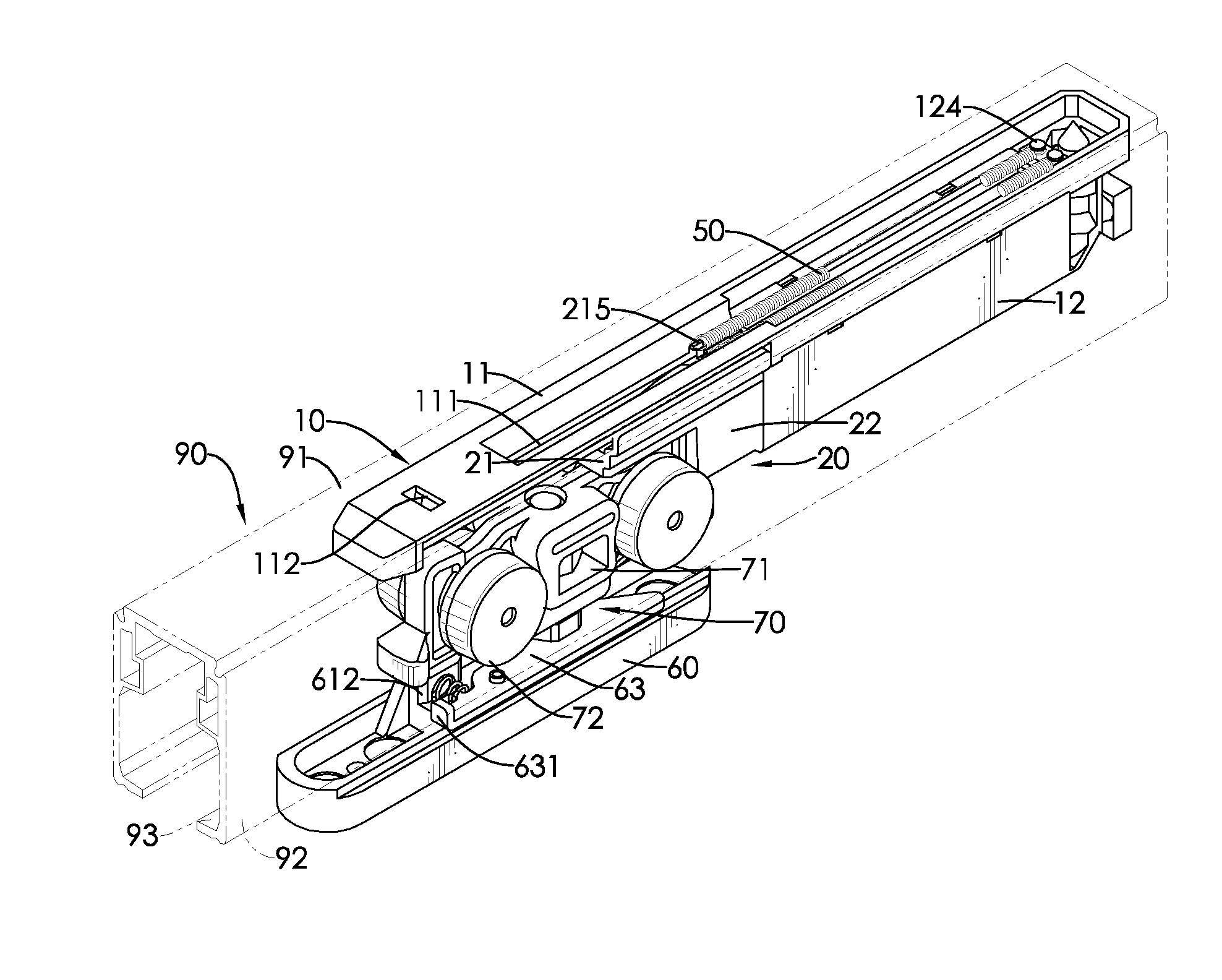 Door closer with buffer mechanism for a sliding door