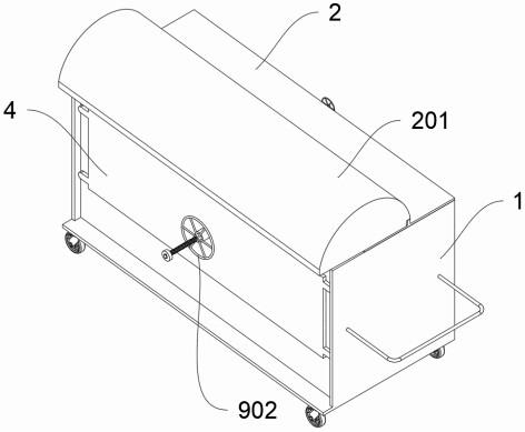 A storage device for dragon and lion dance props that can save space