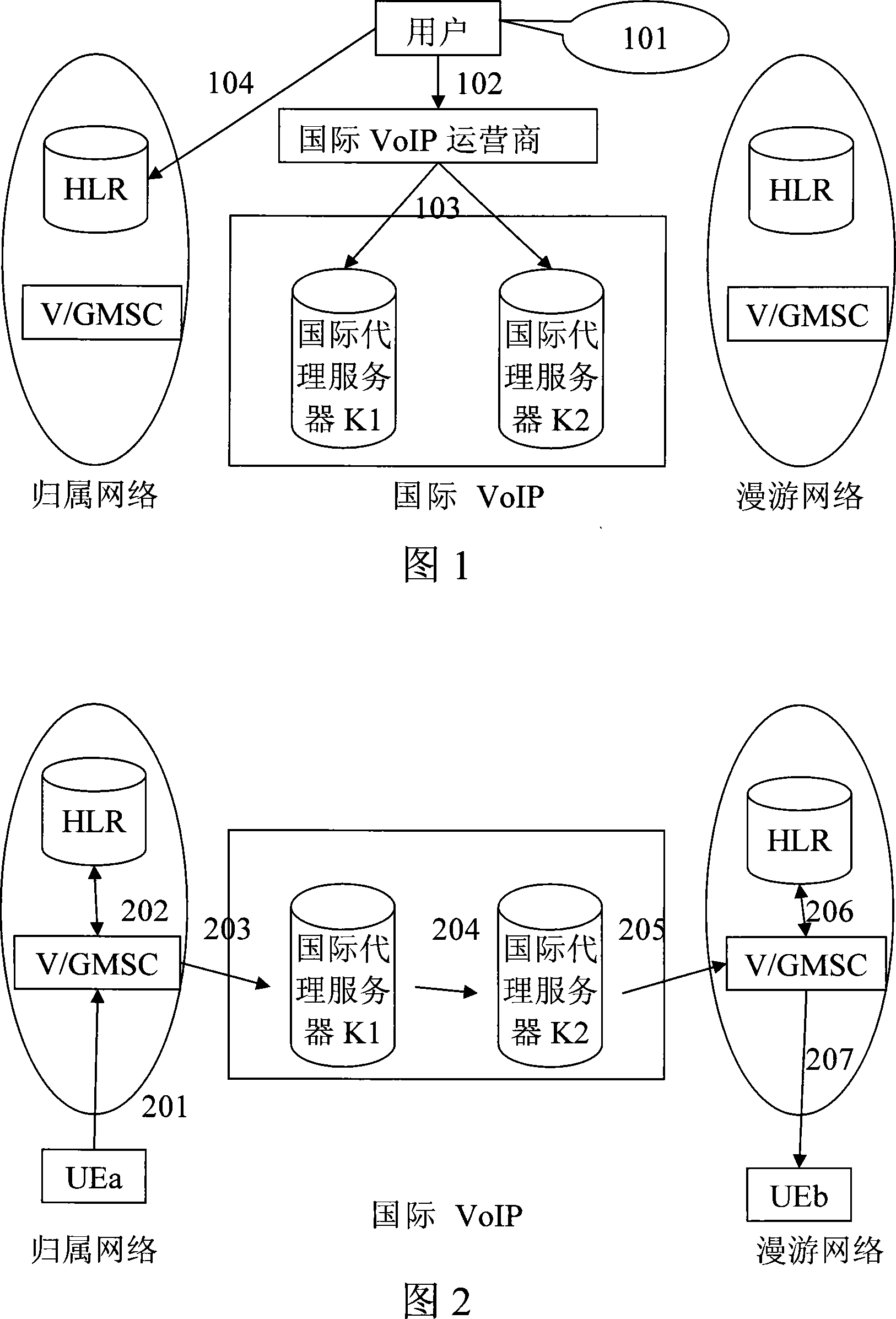 International roaming proxy calling service method