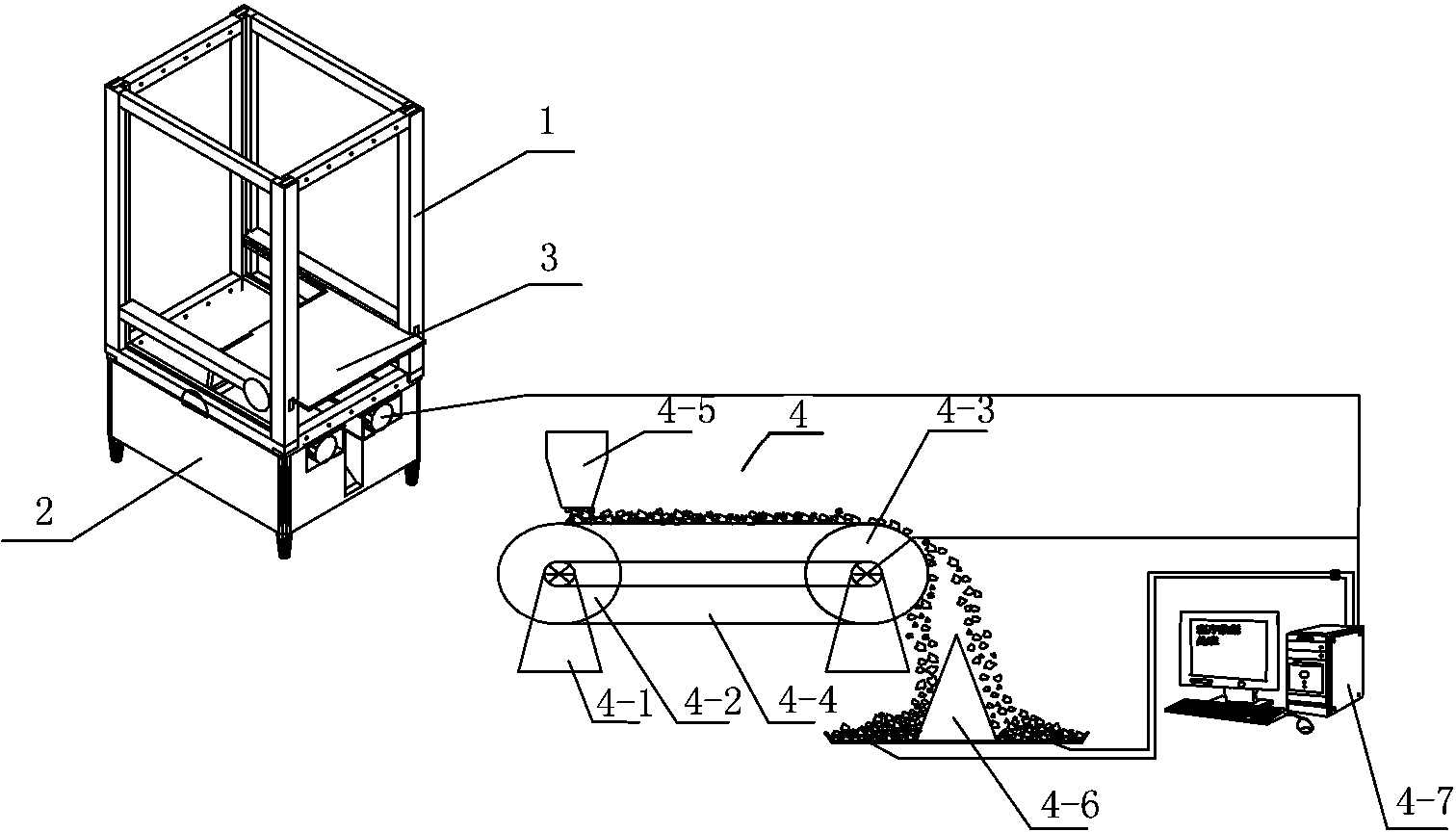 Automatic ore drawing experimental device capable of adjusting end wall inclination of working face