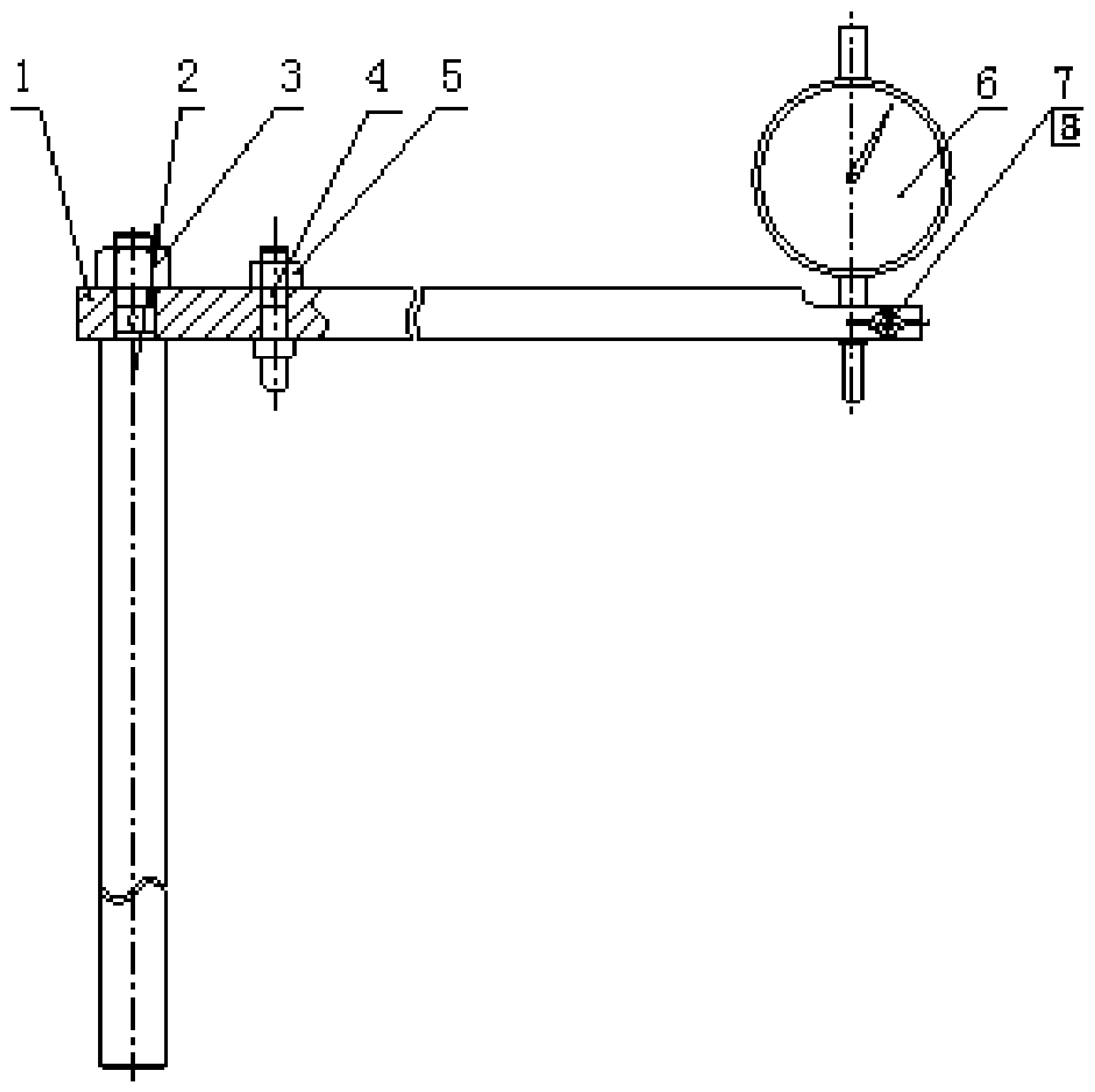 Tube plate deep-hole perpendicularity measuring device and measuring method