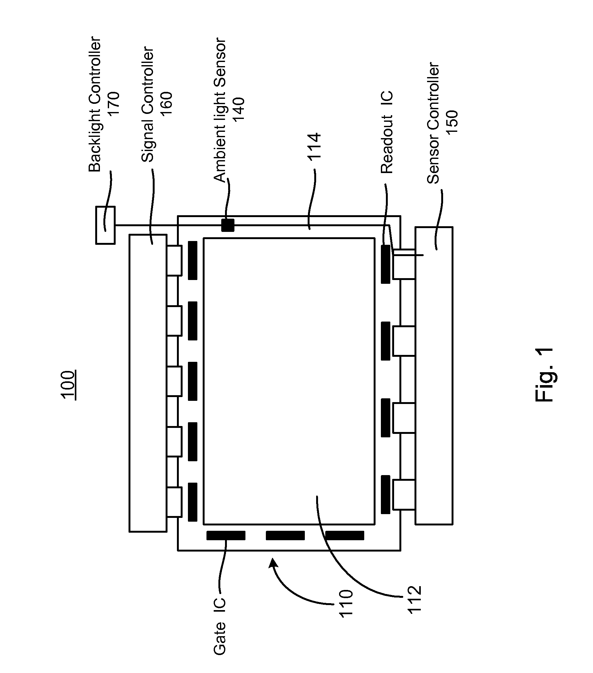 LCD display with photo sensor touch function