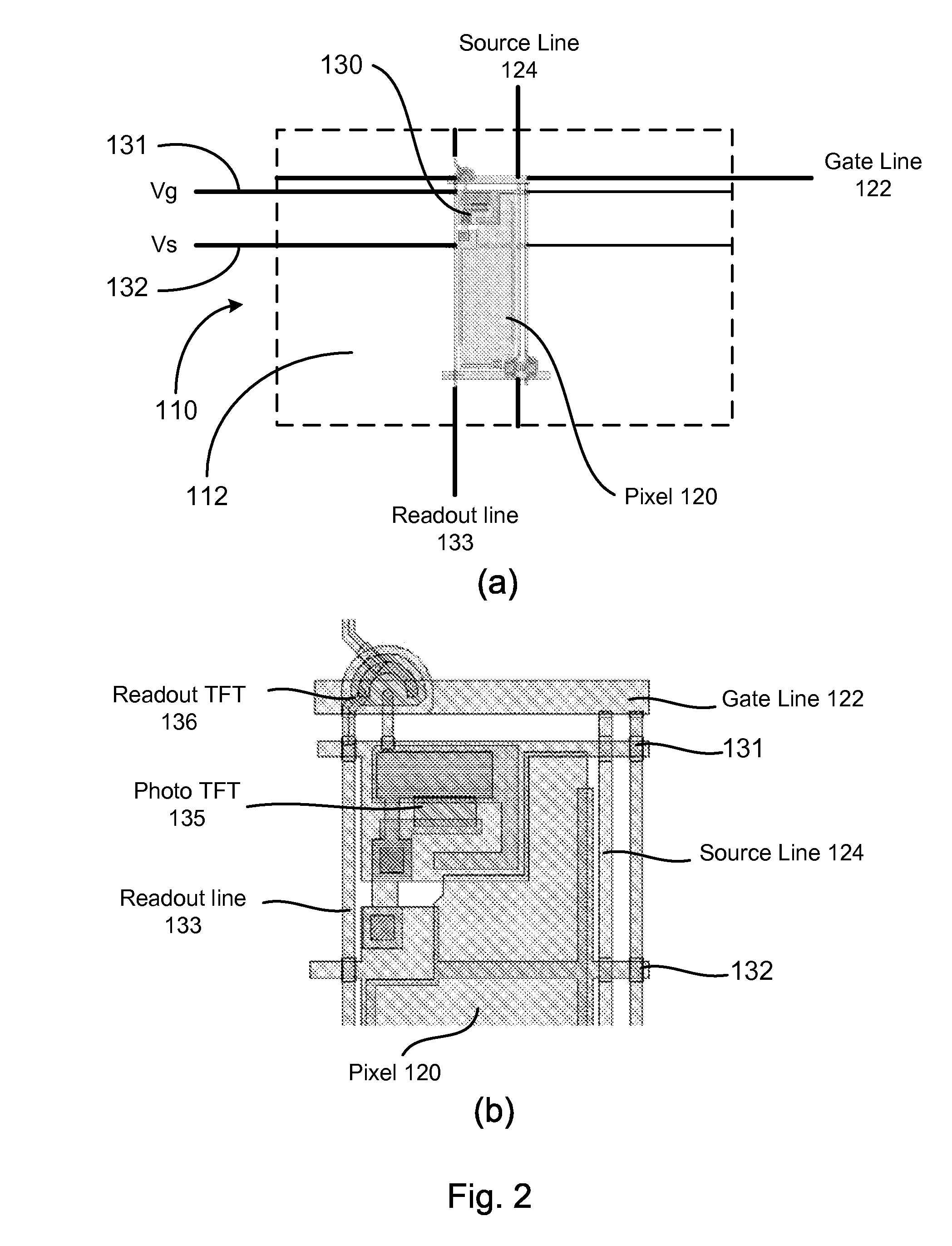 LCD display with photo sensor touch function