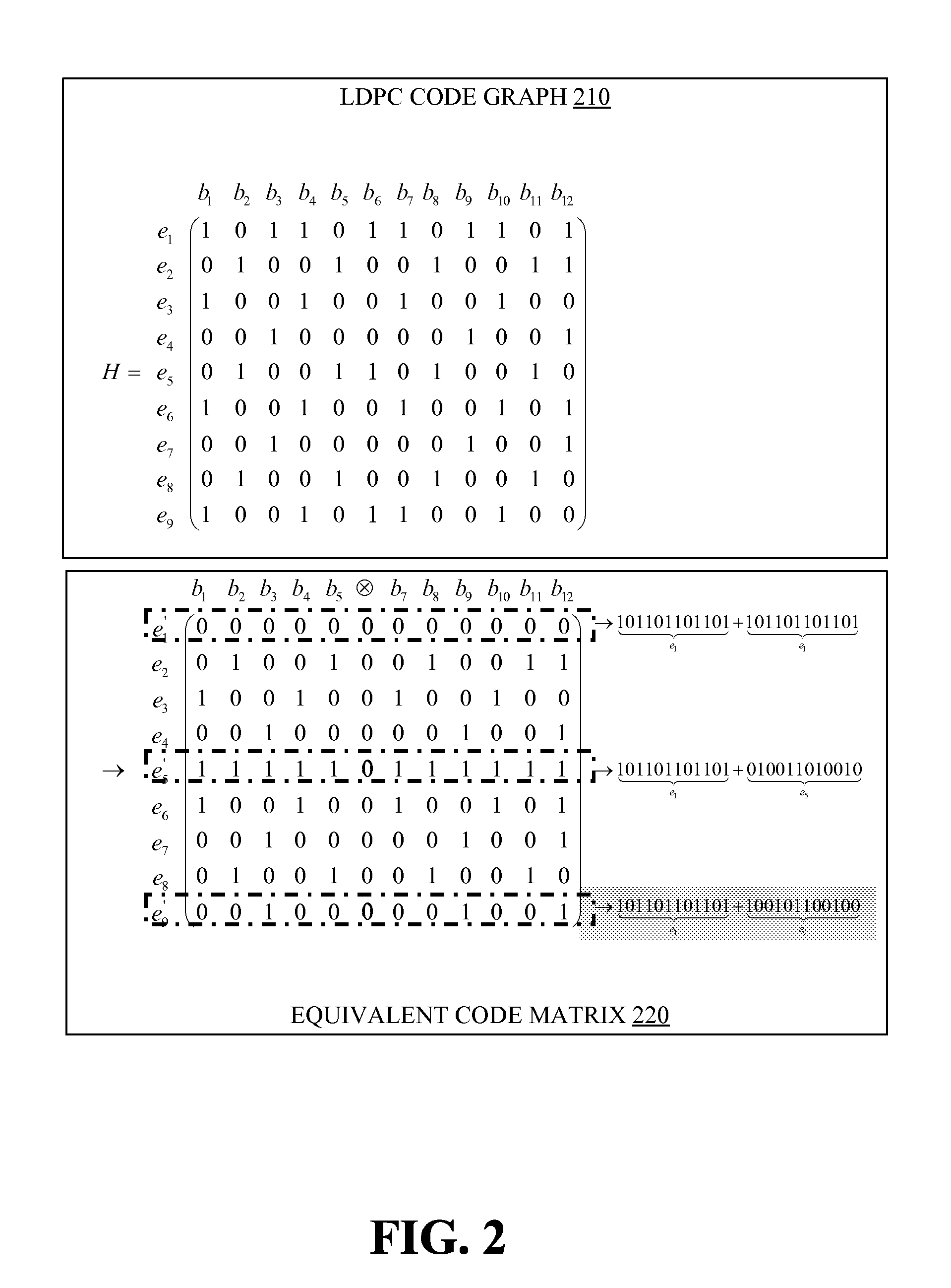 Iterative decoding of punctured low-density parity check codes by selection of decoding matrices