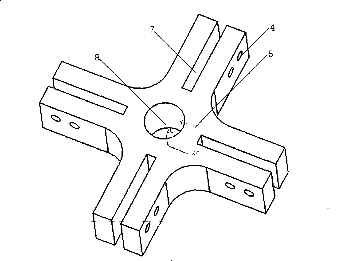 Coordinates platform for accurately locating three-dimensional laser cutting part