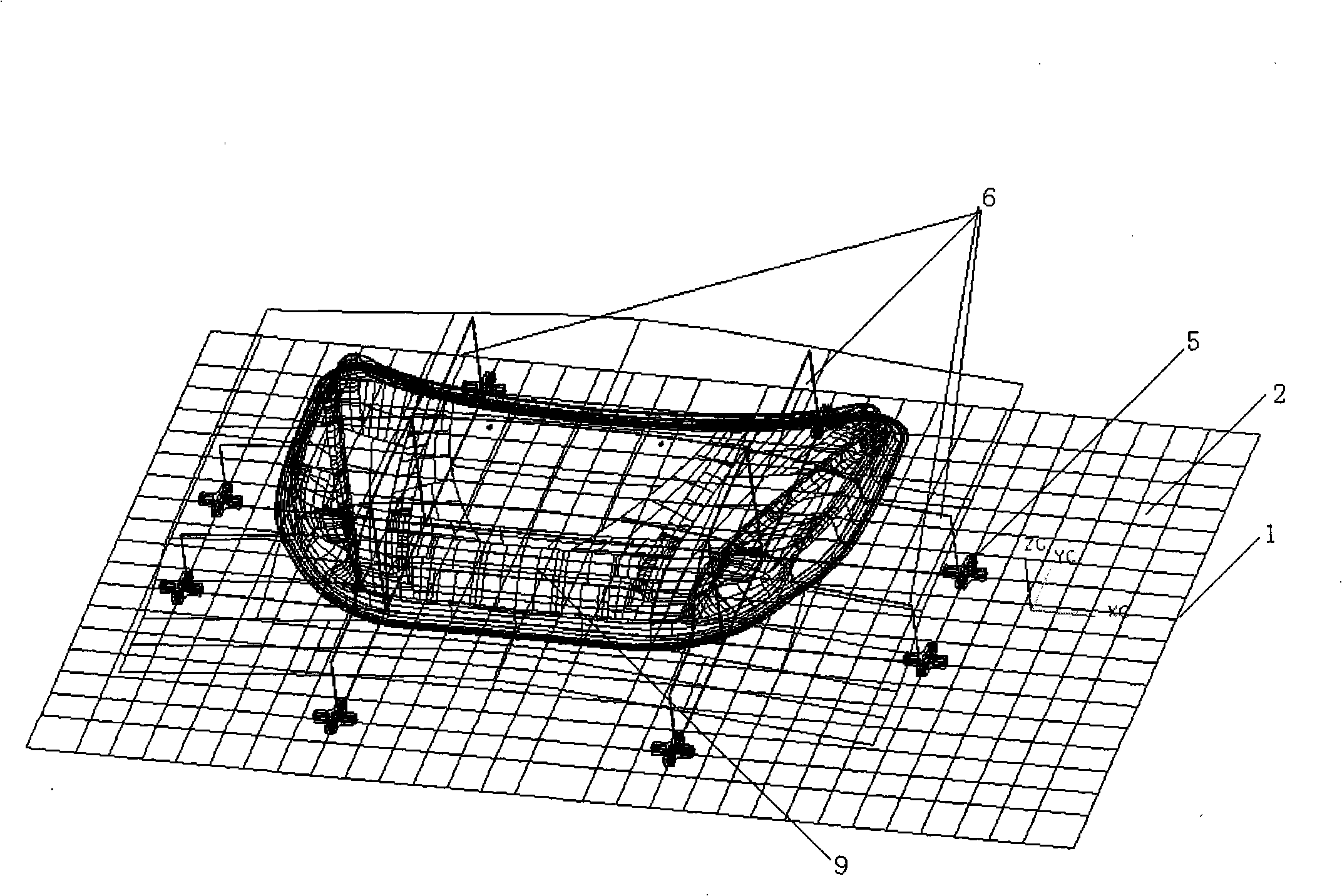 Coordinates platform for accurately locating three-dimensional laser cutting part