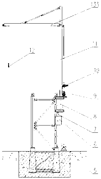 Tower type truss installing structure and method without cooperation with altitude hoisting equipment