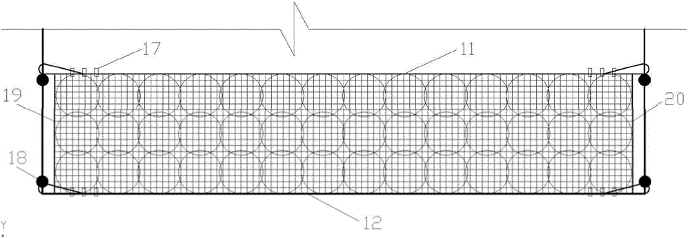 Side slope rockfall cushioning and protection system